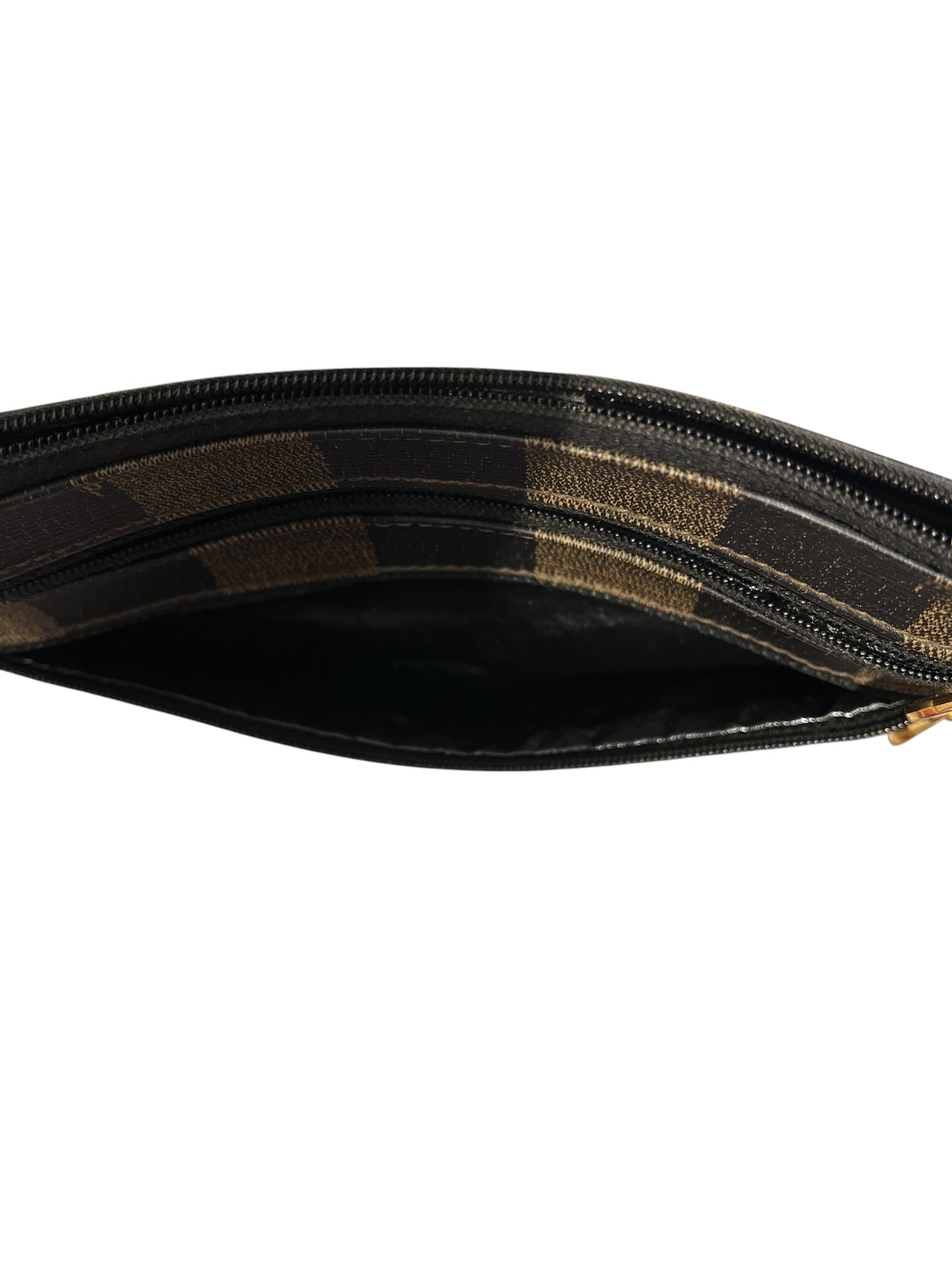 FENDI/Pouch/Stripe/Leather/BRW/PEQUIN STIPED 3 ZIP POUCH view 5