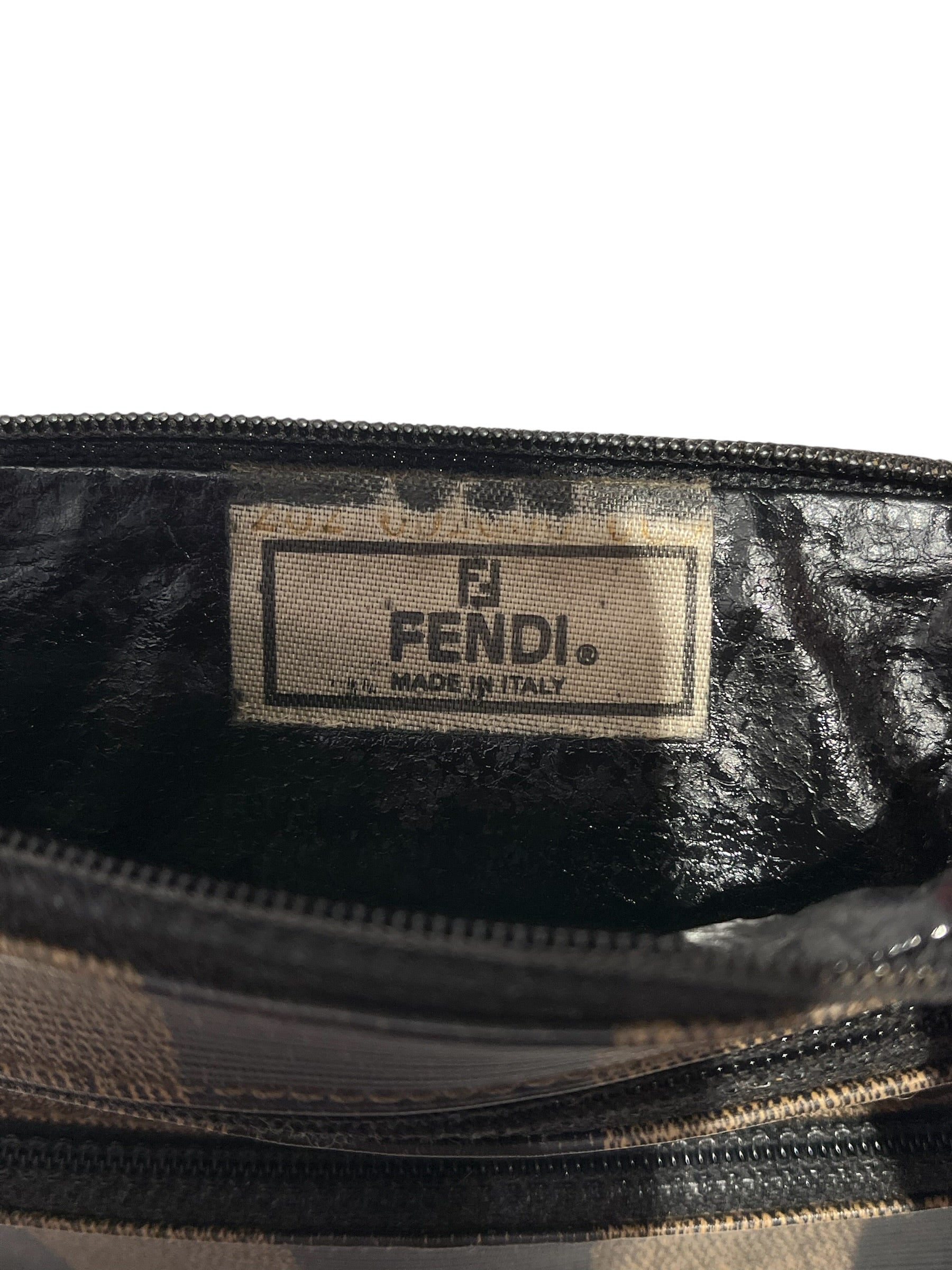 FENDI/Pouch/Stripe/Leather/BRW/PEQUIN STIPED 3 ZIP POUCH view 6
