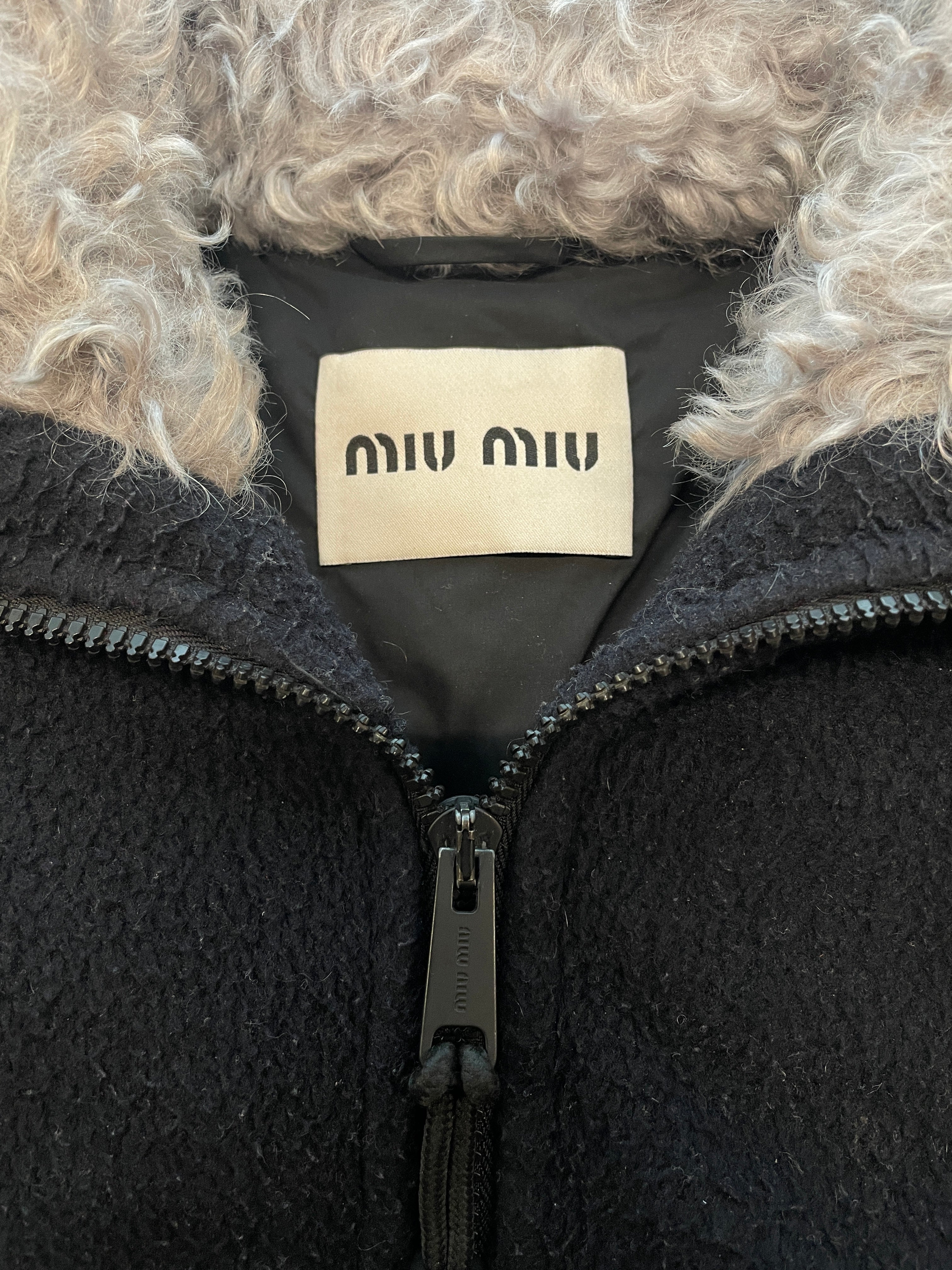 MIU MIU/Puffer Jkt/36/Polyester/NVY/FLEECE DOWN JACKET view 3