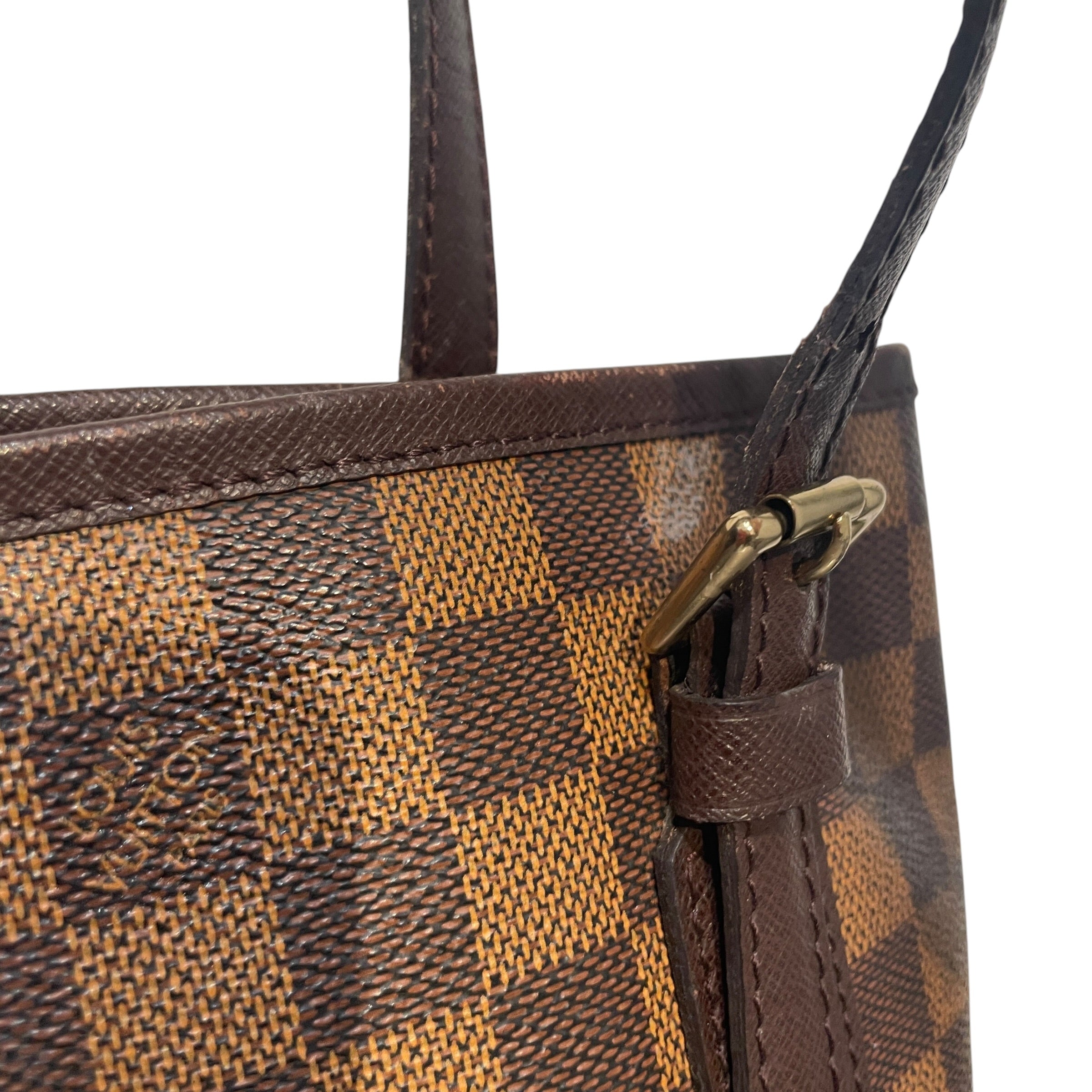 LOUIS VUITTON/Tote Bag/Monogram/Leather/BRW/Damier ebene Bucket bag view 4
