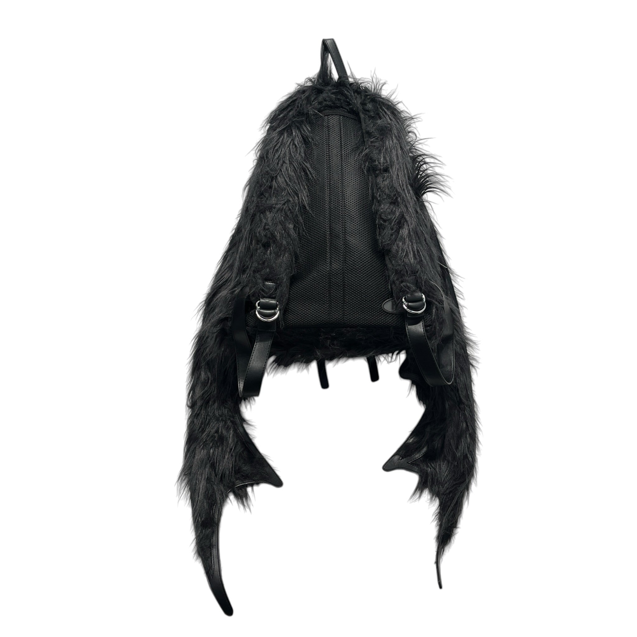 haveyoudiedbefore?/Backpack/Fake Fur/BLK/BUCKLES/ZIPPERS view 2