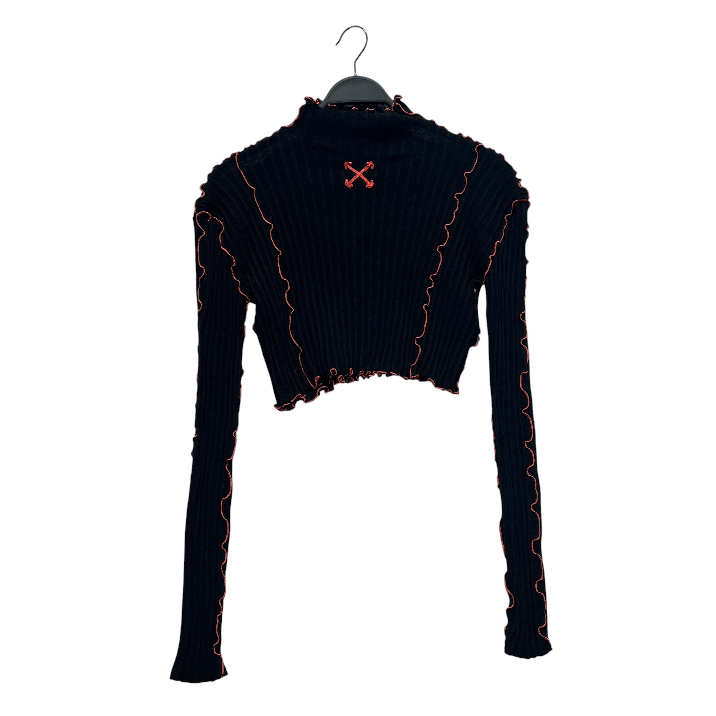 OFF-WHITE/LS T-Shirt/38/Cotton/BLK/PINK CONTRAST STITCH view 1