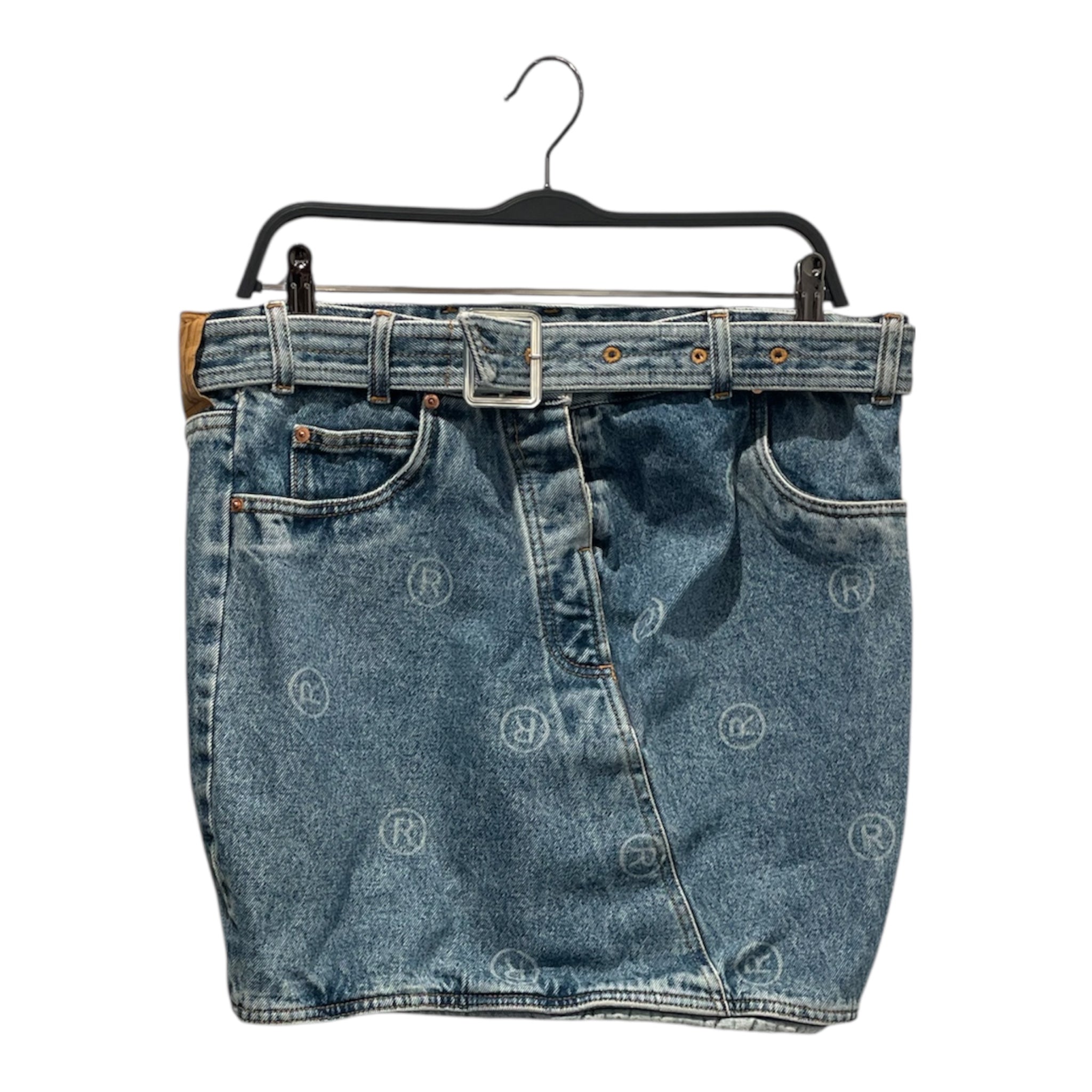 MARTINE ROSE/Skirt/M/Cotton/BLU/BACKWARD ZIPPER SKIRT view 1
