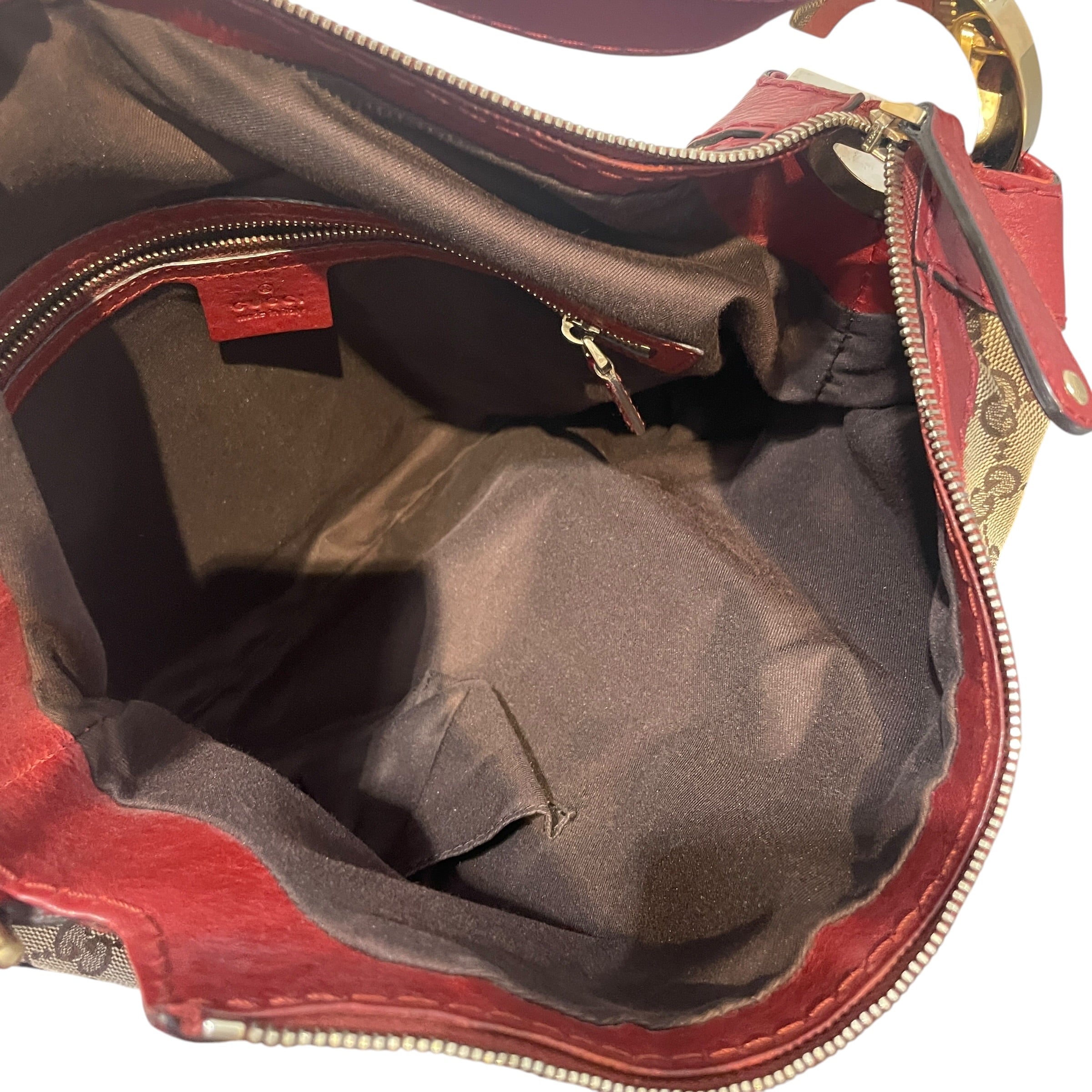 GUCCI/Cross Body Bag/Monogram/Leather/BRW/Guci Mongram hobo  BAg view 5