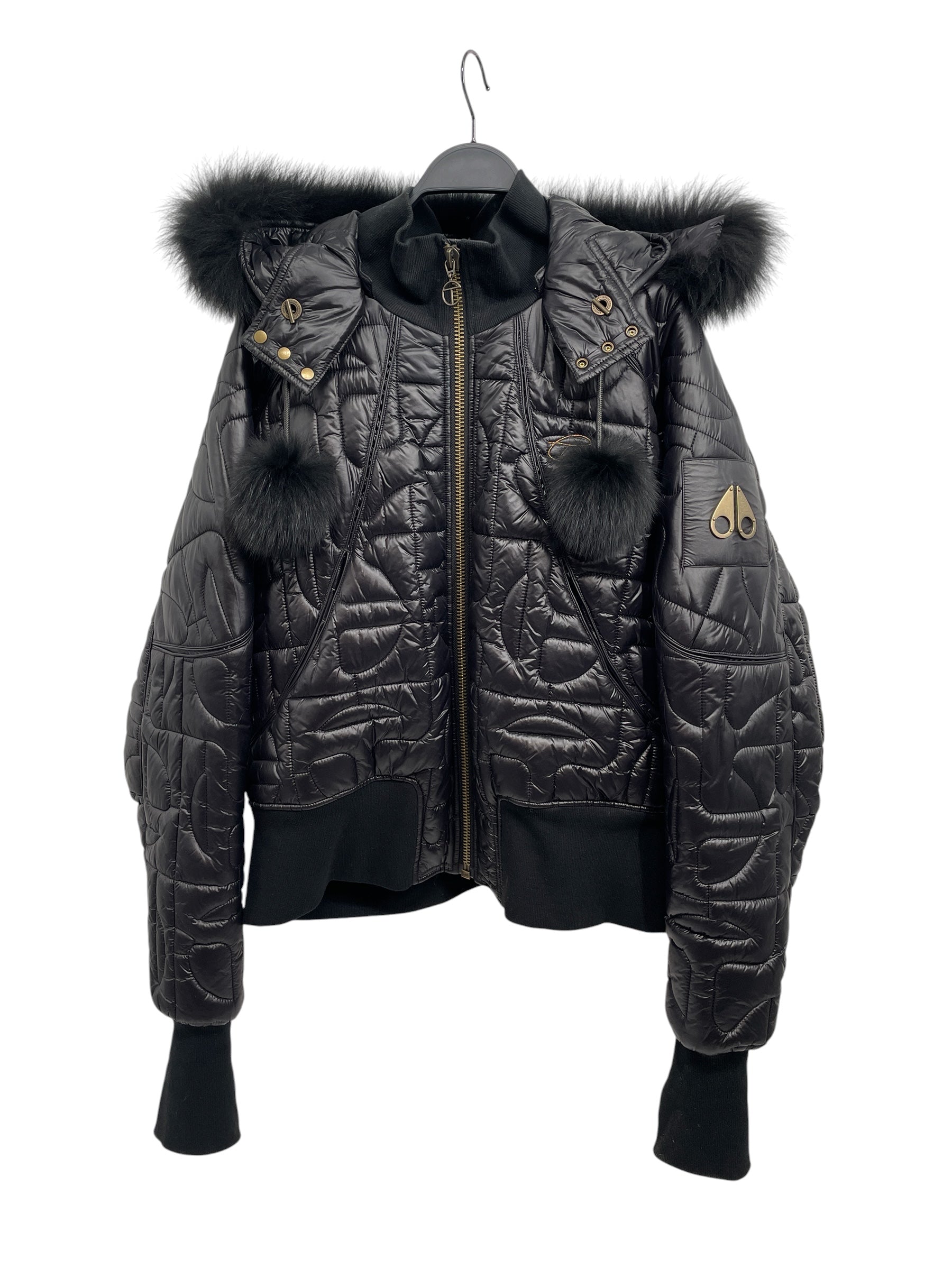 MOOSE KNUCKLES/Telfar/Jacket/XL/Polyester/BLK/FUR TRIMS/GOLD HARDWARE view 1