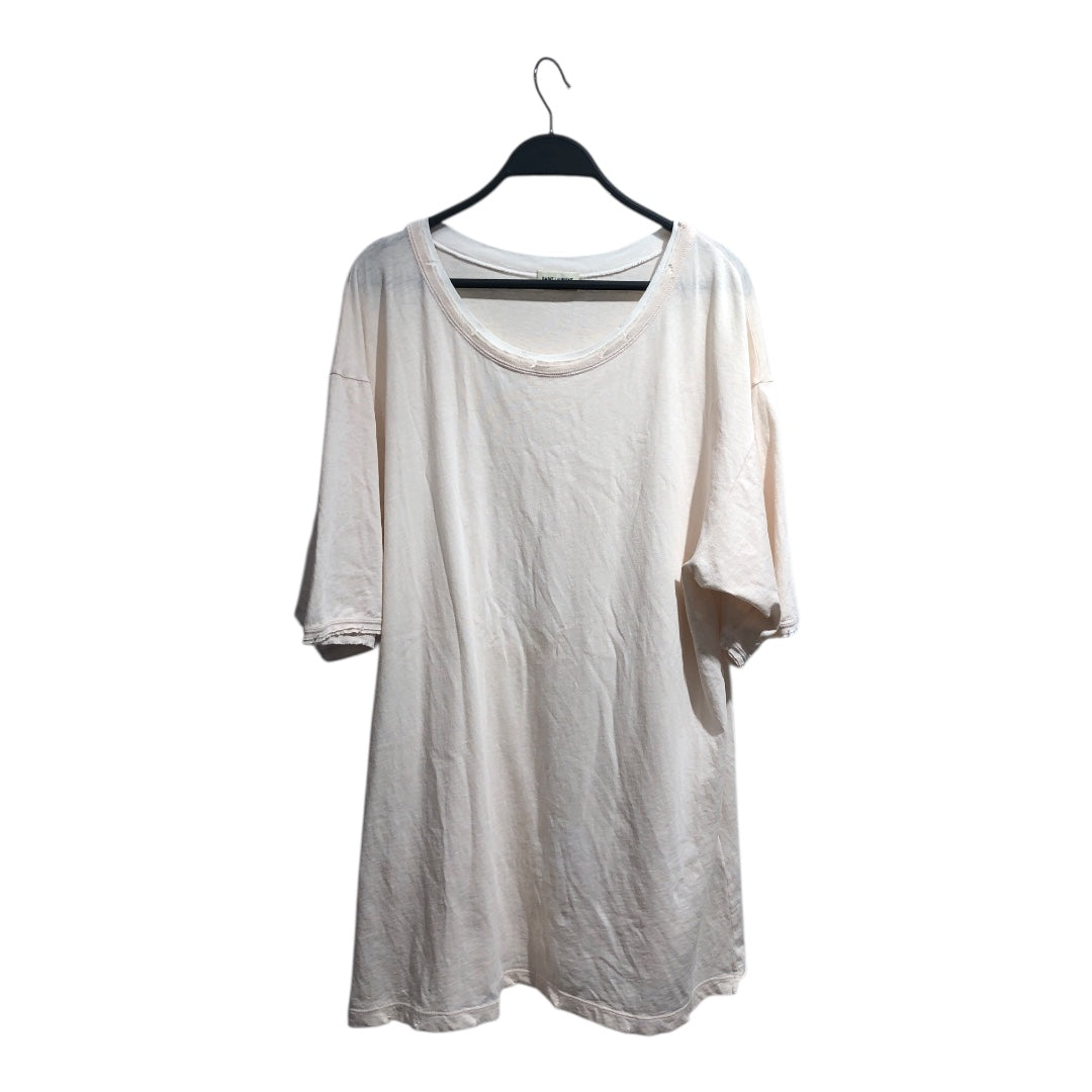 SAINT LAURENT/T-Shirt/Cotton/CRM/DISTRESSED TRIPLE COLLAR view 1