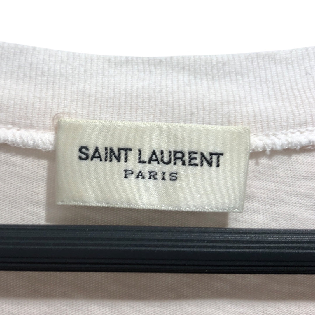 SAINT LAURENT/T-Shirt/Cotton/CRM/DISTRESSED TRIPLE COLLAR view 3