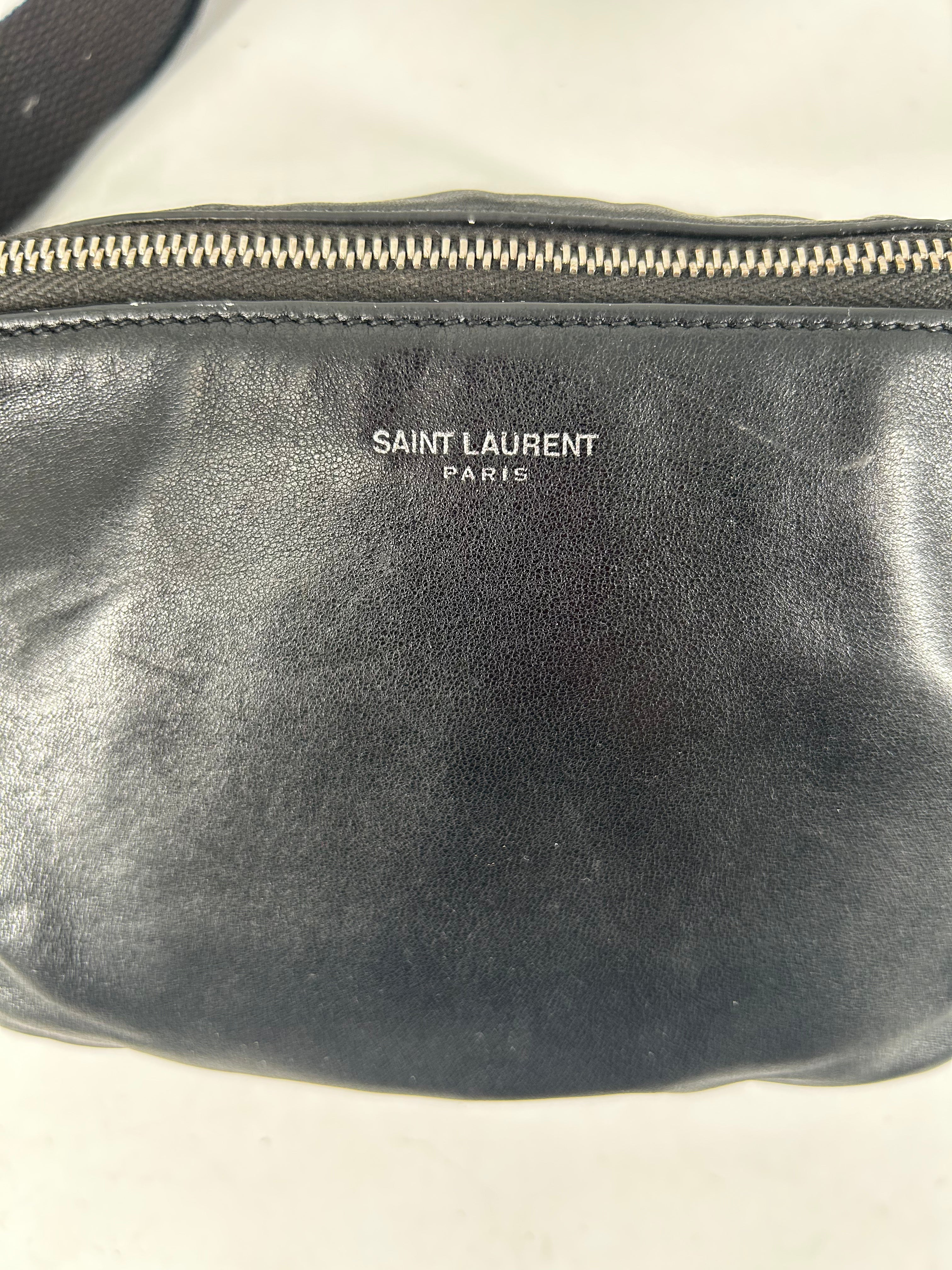 SAINT LAURENT/Fanny Pack/Leather/BLK/CITY BELT BAG SILVER HRDWR view 5