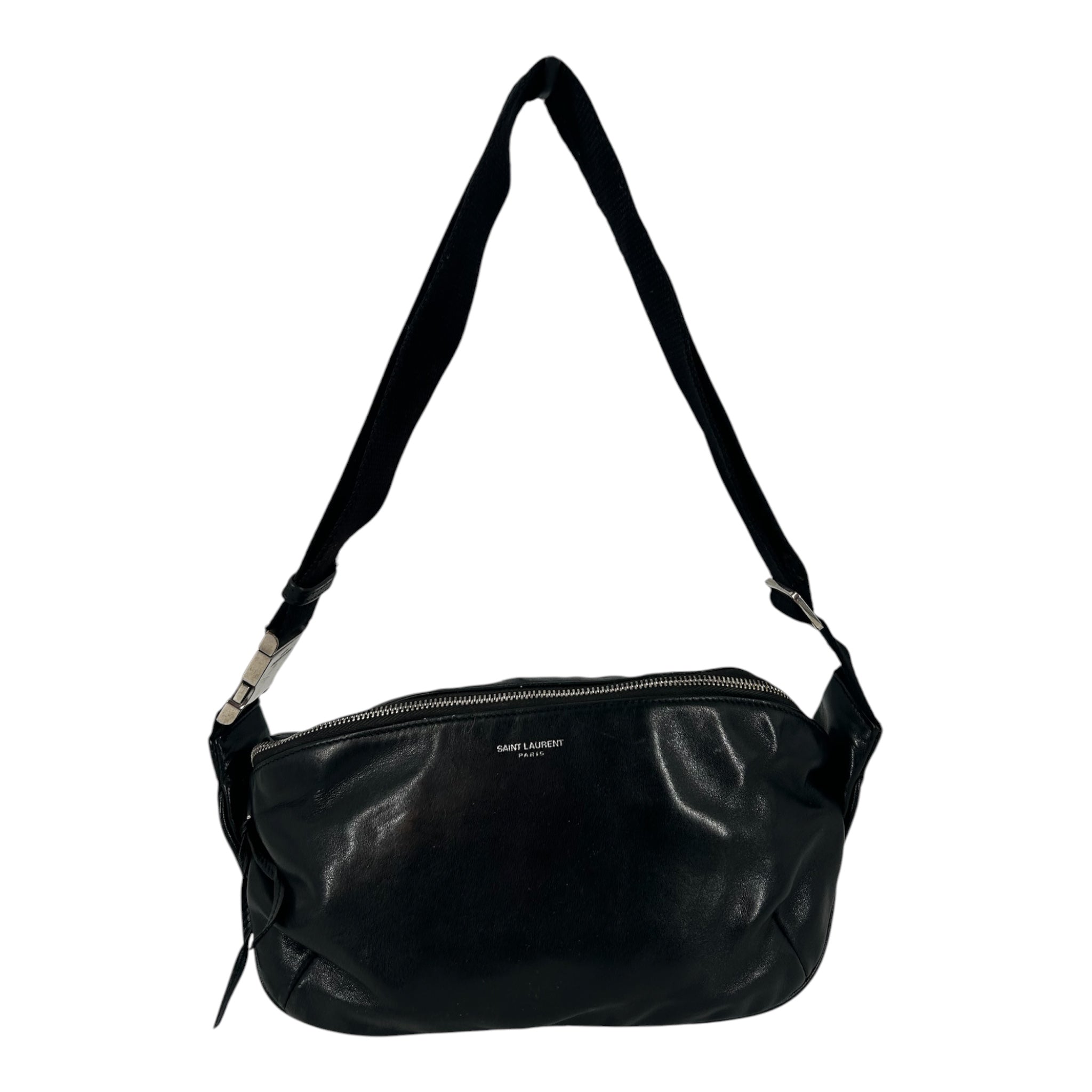 SAINT LAURENT/Fanny Pack/Leather/BLK/CITY BELT BAG SILVER HRDWR view 1