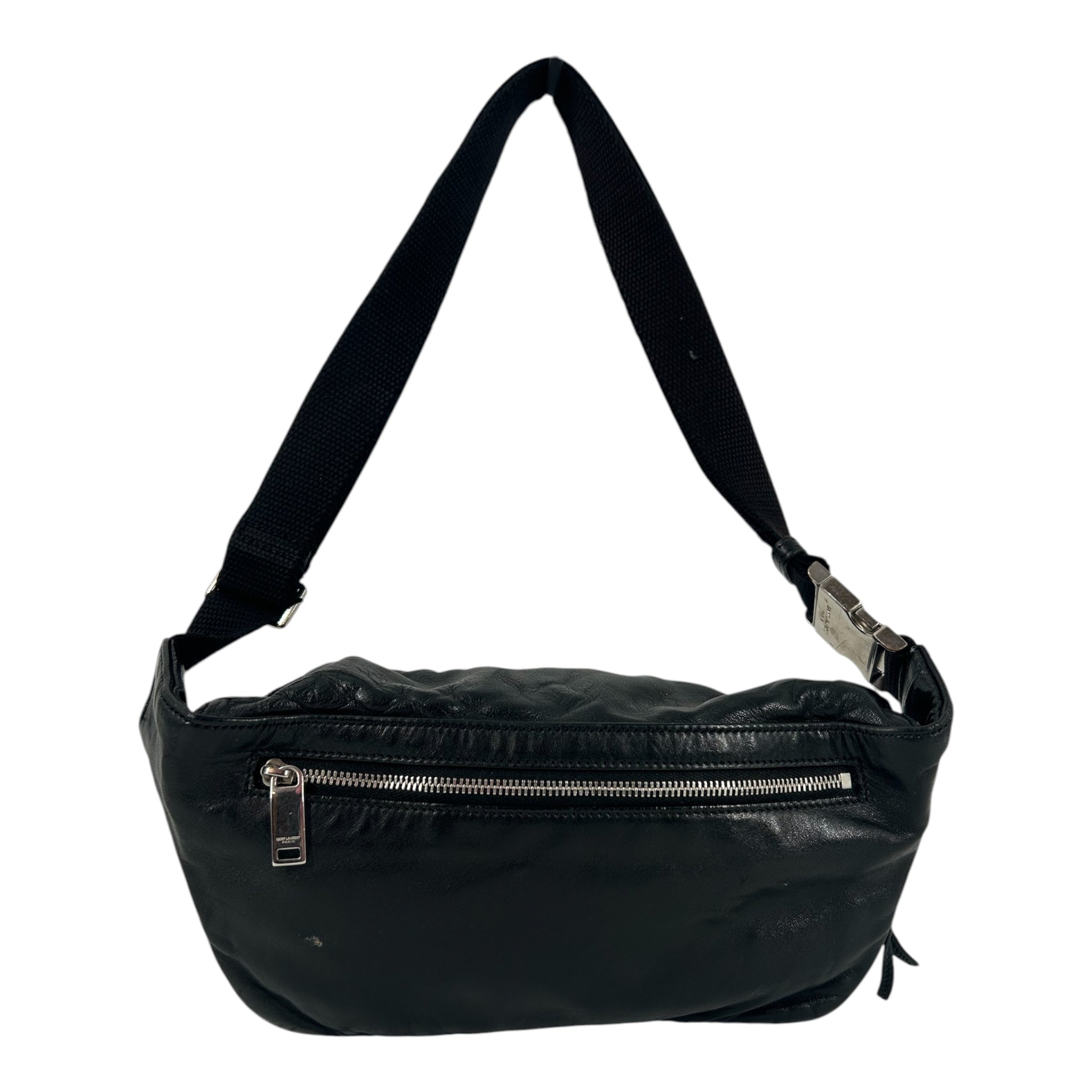 SAINT LAURENT/Fanny Pack/Leather/BLK/CITY BELT BAG SILVER HRDWR view 2