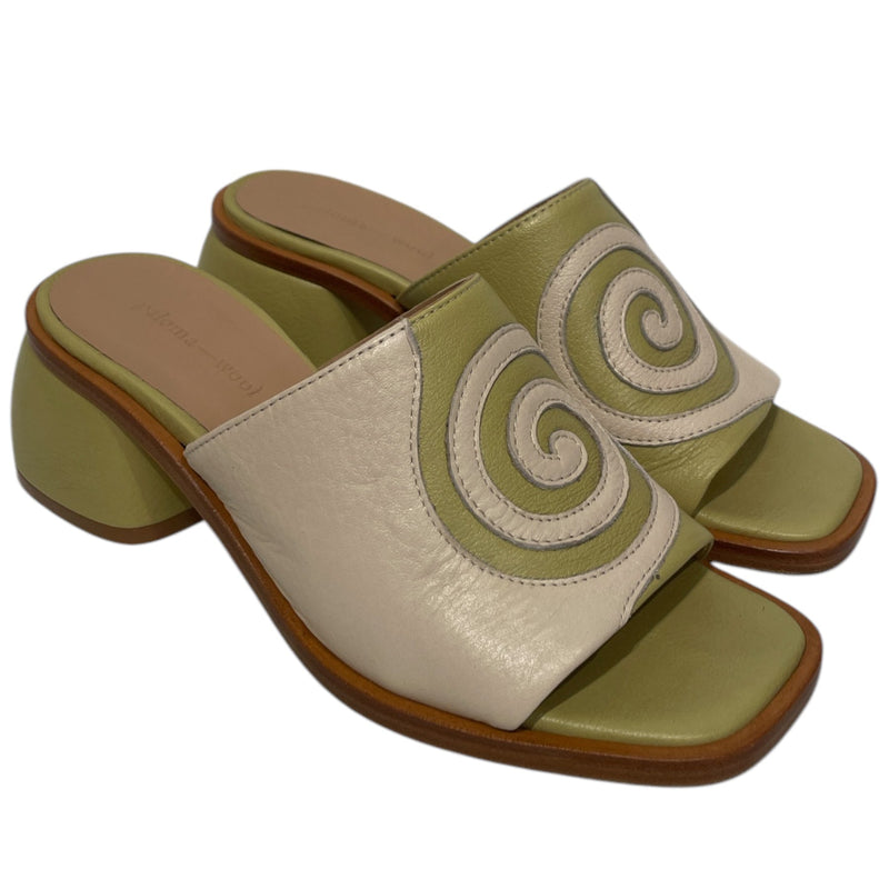 PALOMA WOOL/Sandals/EU 36/Stripe/Leather/GRN/Open-Toe/Tornado Mule