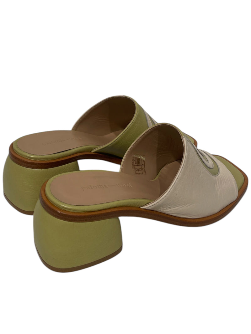 PALOMA WOOL/Sandals/EU 36/Stripe/Leather/GRN/Open-Toe/Tornado Mule