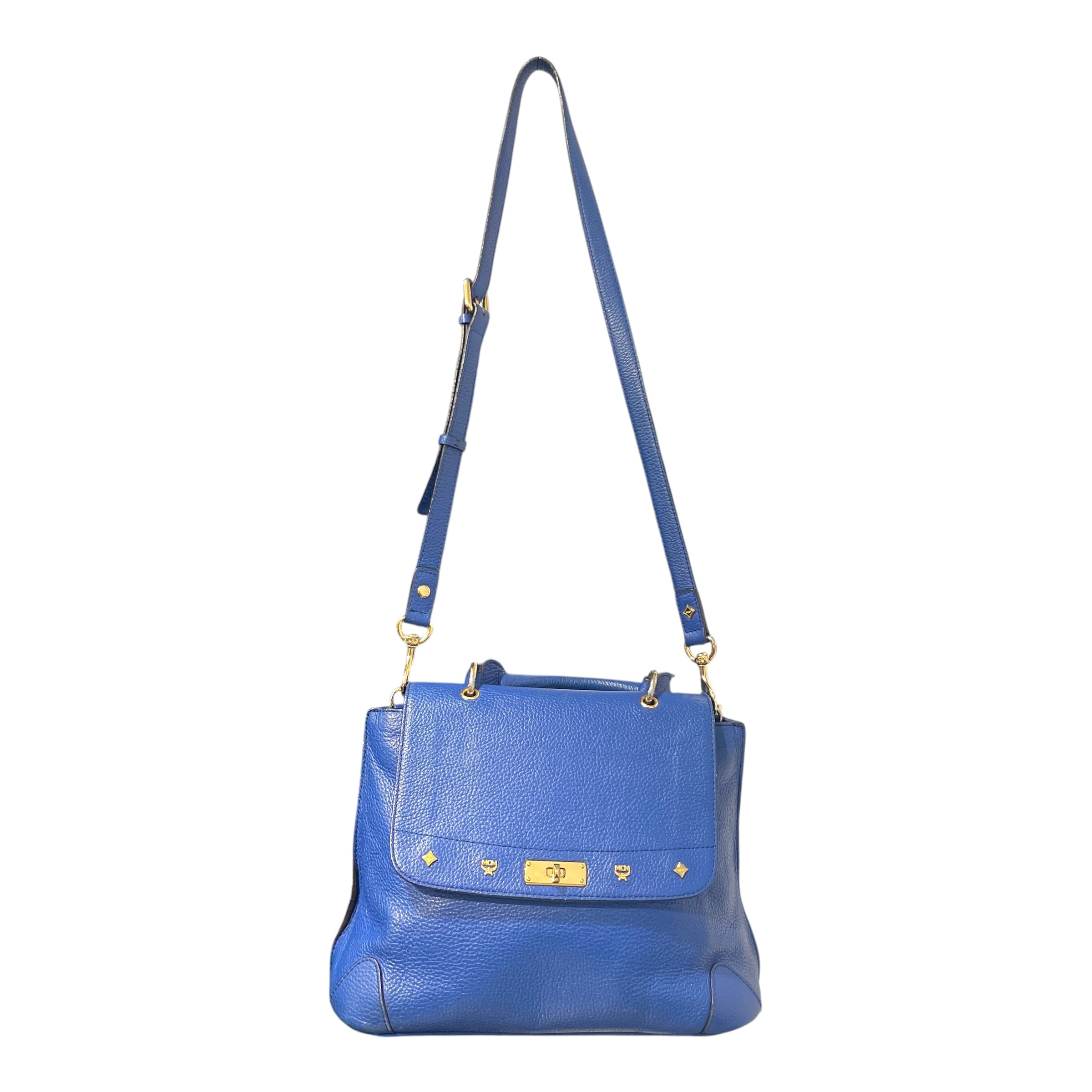 MCM/Clutch Bag/Leather/BLU/Leather handle bag Sky blue view 1