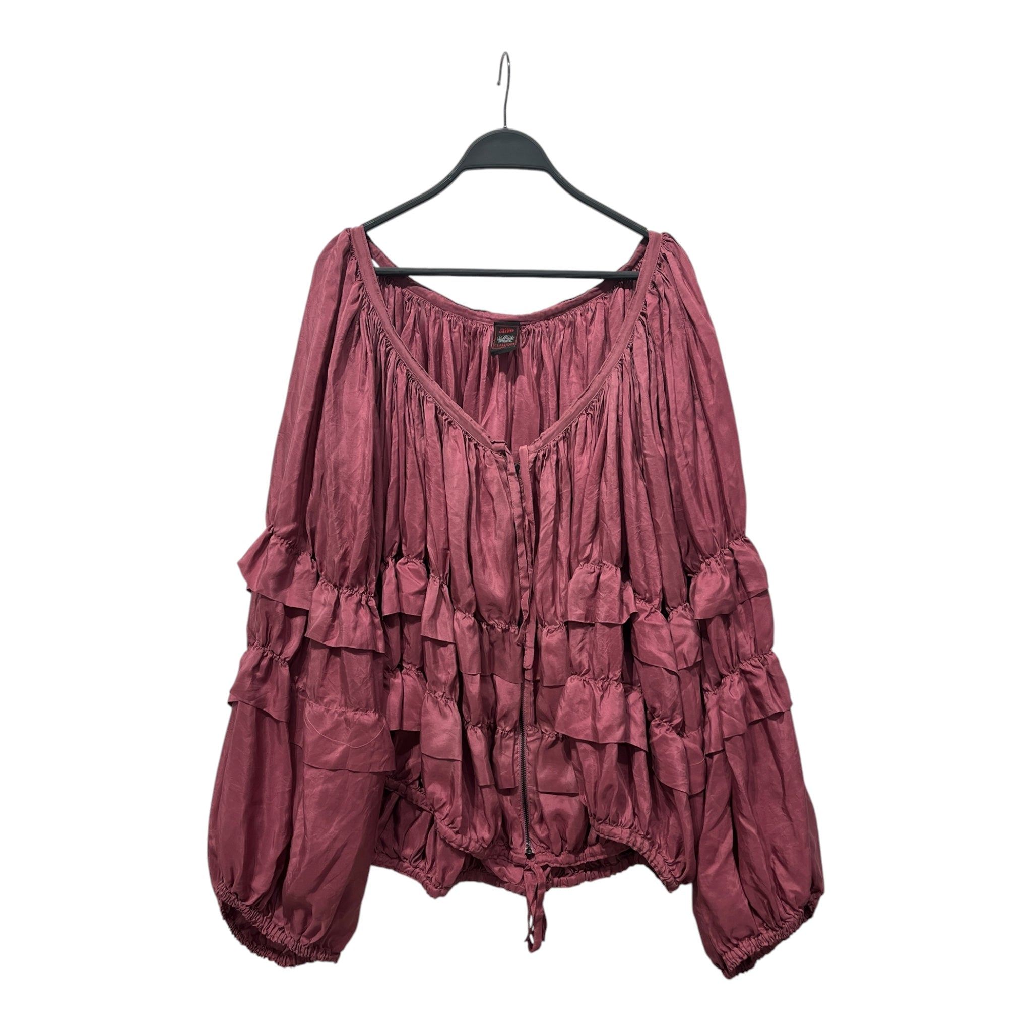 Jean Paul Gaultier/LS Blouse/M/Silk/PPL/ARCHIVAL BILLOWY SILK RUFFLE B view 1
