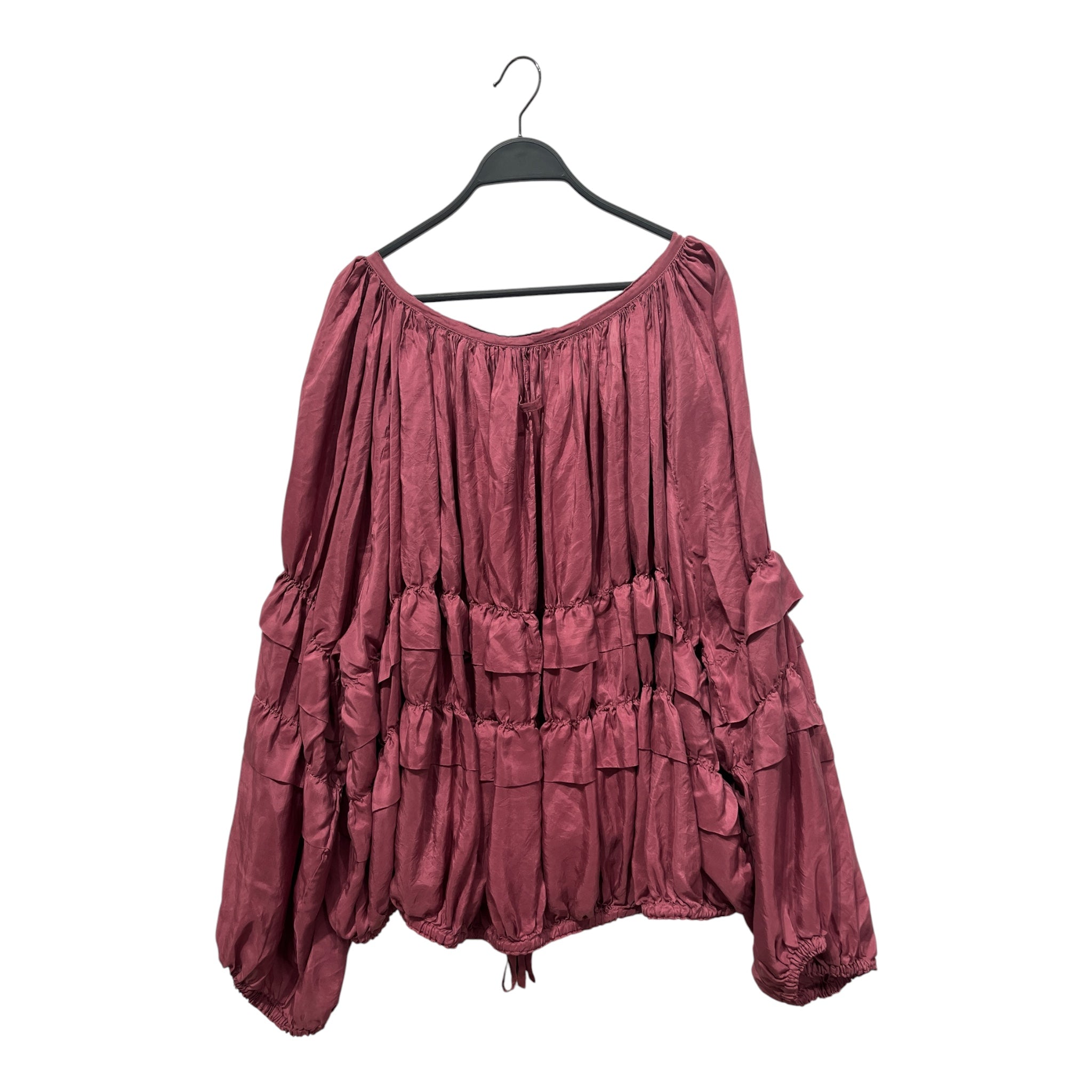 Jean Paul Gaultier/LS Blouse/M/Silk/PPL/ARCHIVAL BILLOWY SILK RUFFLE B view 2