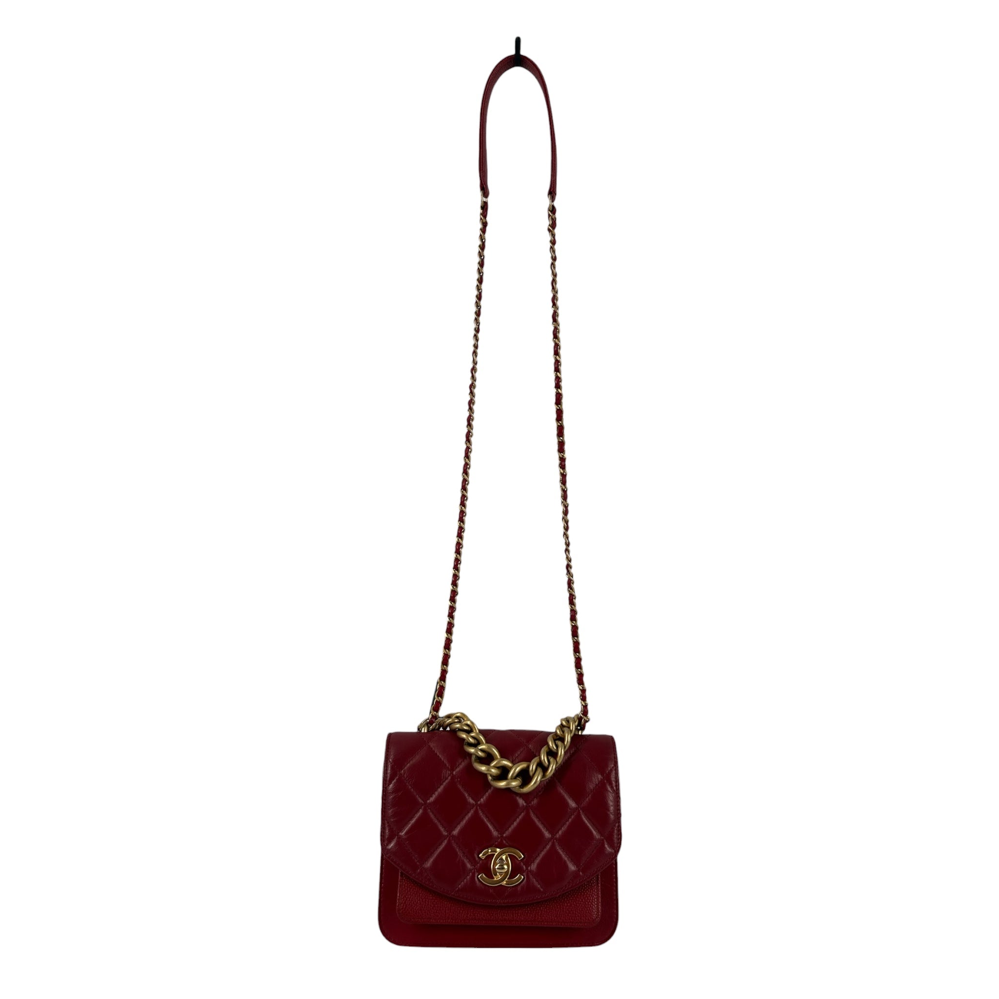 CHANEL/Cross Body Bag/Leather/RED/2019 MINI QUILT CAVIAR28292153 view 1