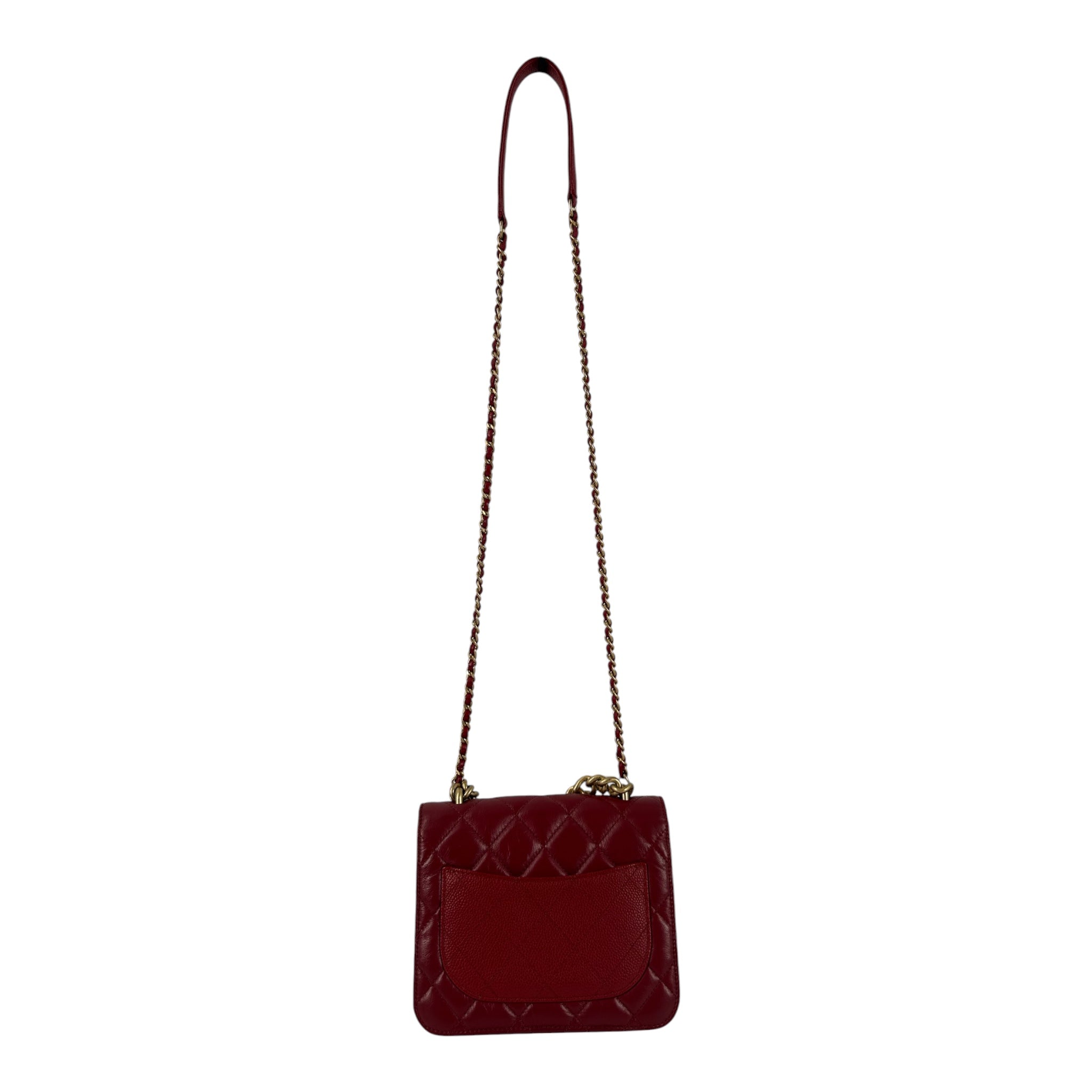 CHANEL/Cross Body Bag/Leather/RED/2019 MINI QUILT CAVIAR28292153 view 2