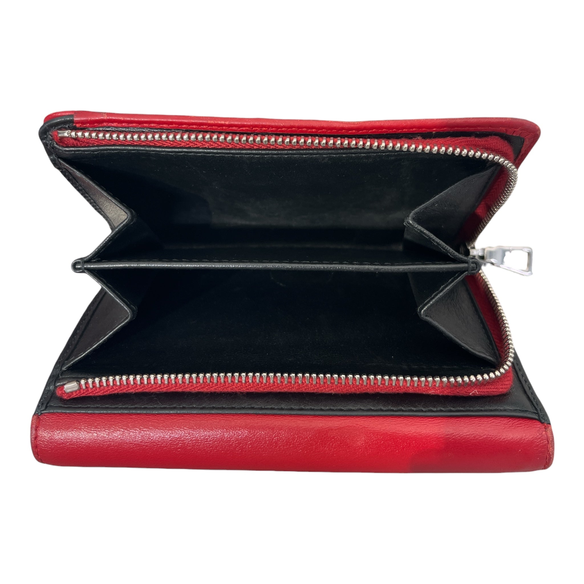 MIU MIU/Bifold Wallet/Leather/RED/METALLIC CLASP view 3
