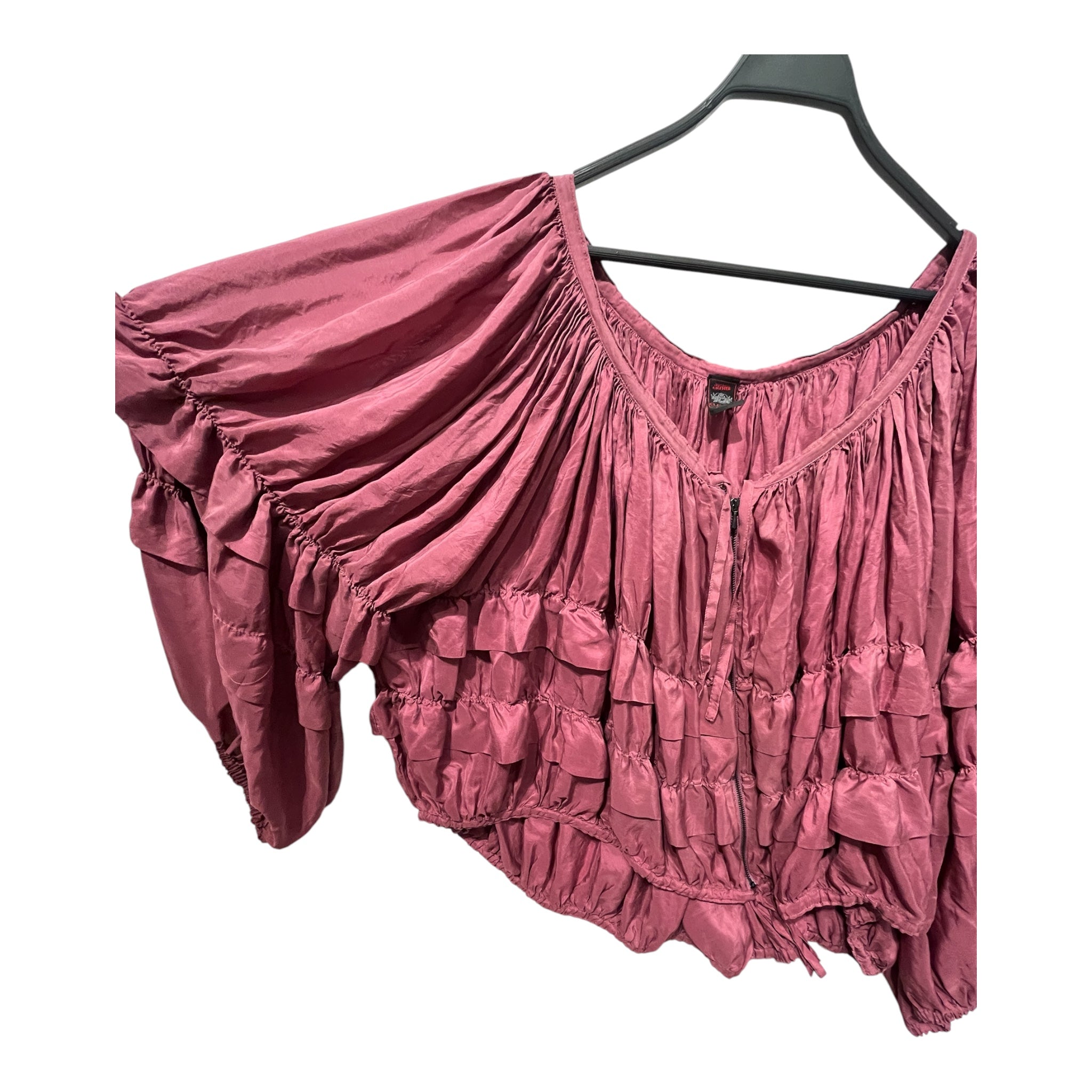 Jean Paul Gaultier/LS Blouse/M/Silk/PPL/ARCHIVAL BILLOWY SILK RUFFLE B view 4