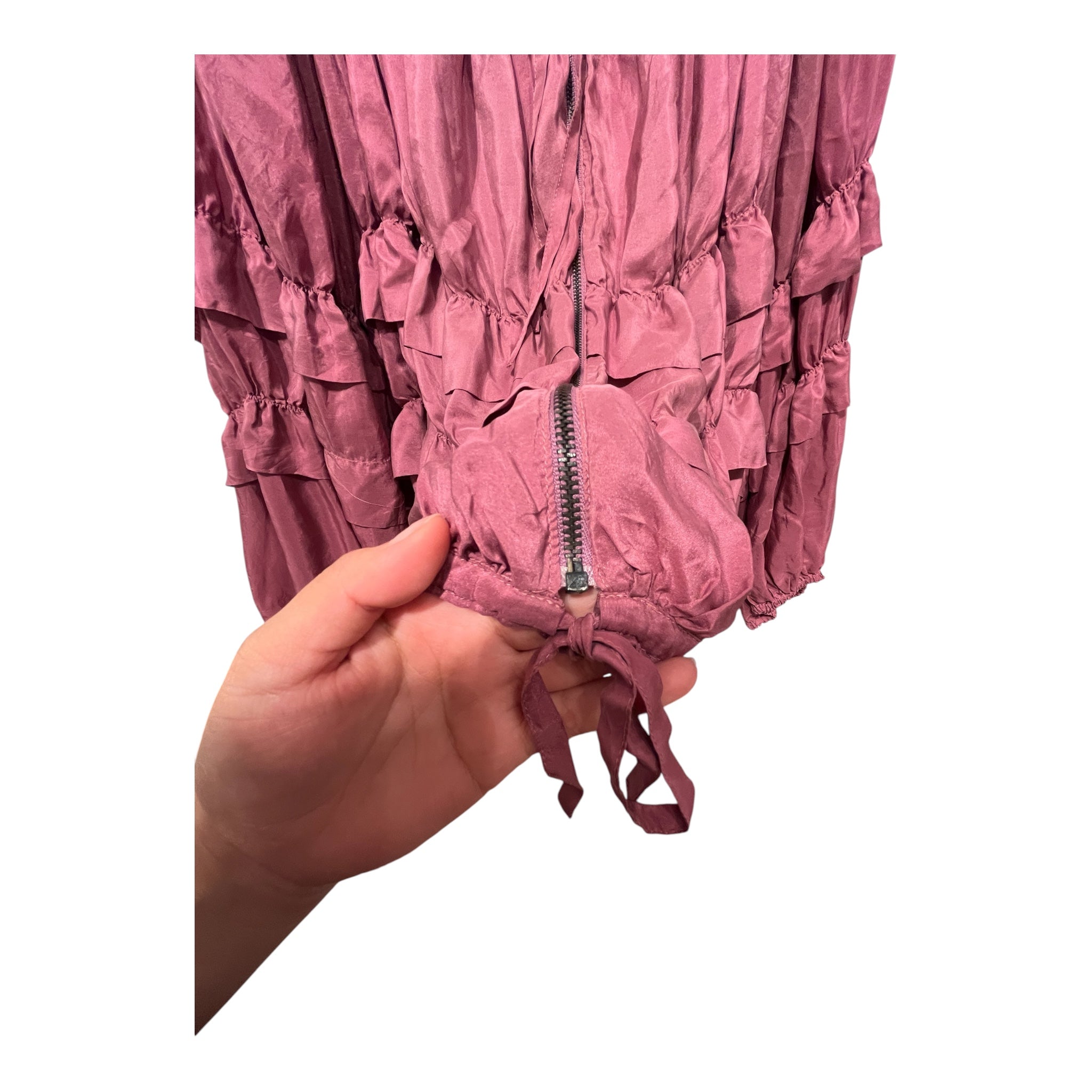 Jean Paul Gaultier/LS Blouse/M/Silk/PPL/ARCHIVAL BILLOWY SILK RUFFLE B view 5