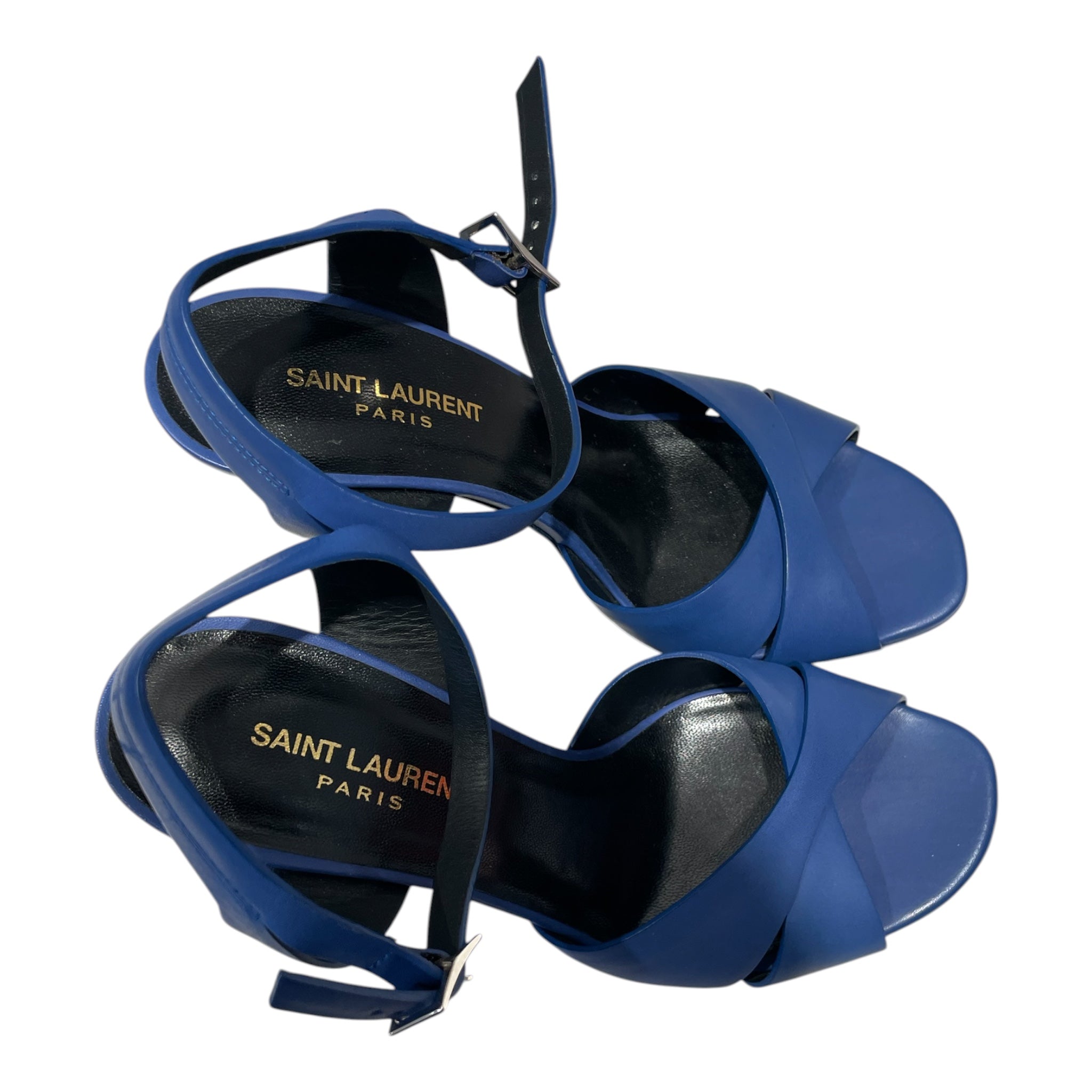 SAINT LAURENT/Heels/US 8.5/Leather/BLU/CALFSKIN HEELED view 3