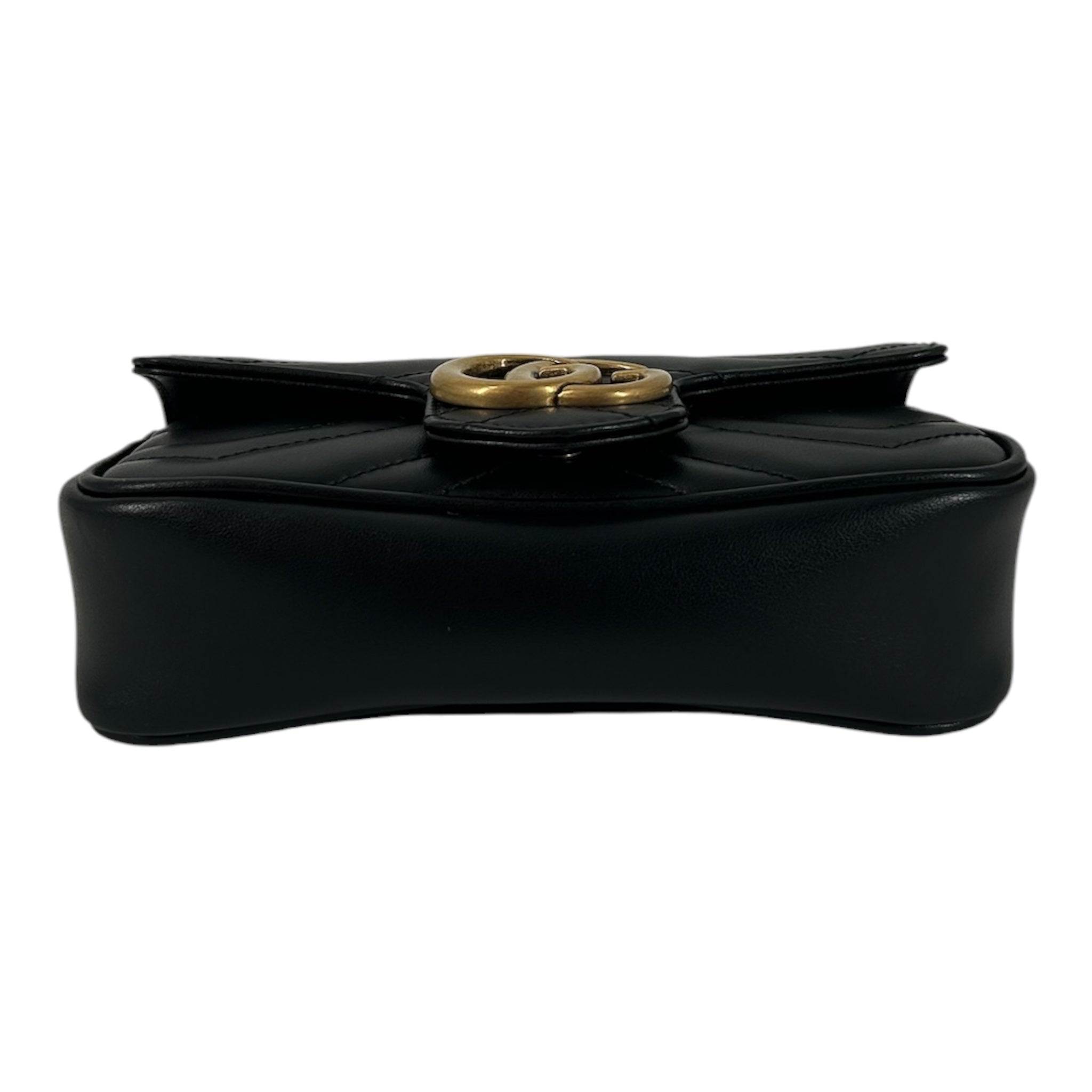 GUCCI/Cross Body Bag/Leather/BLK/GOLDHRDWARE/LONGSTRAP/HEARTBCK view 3
