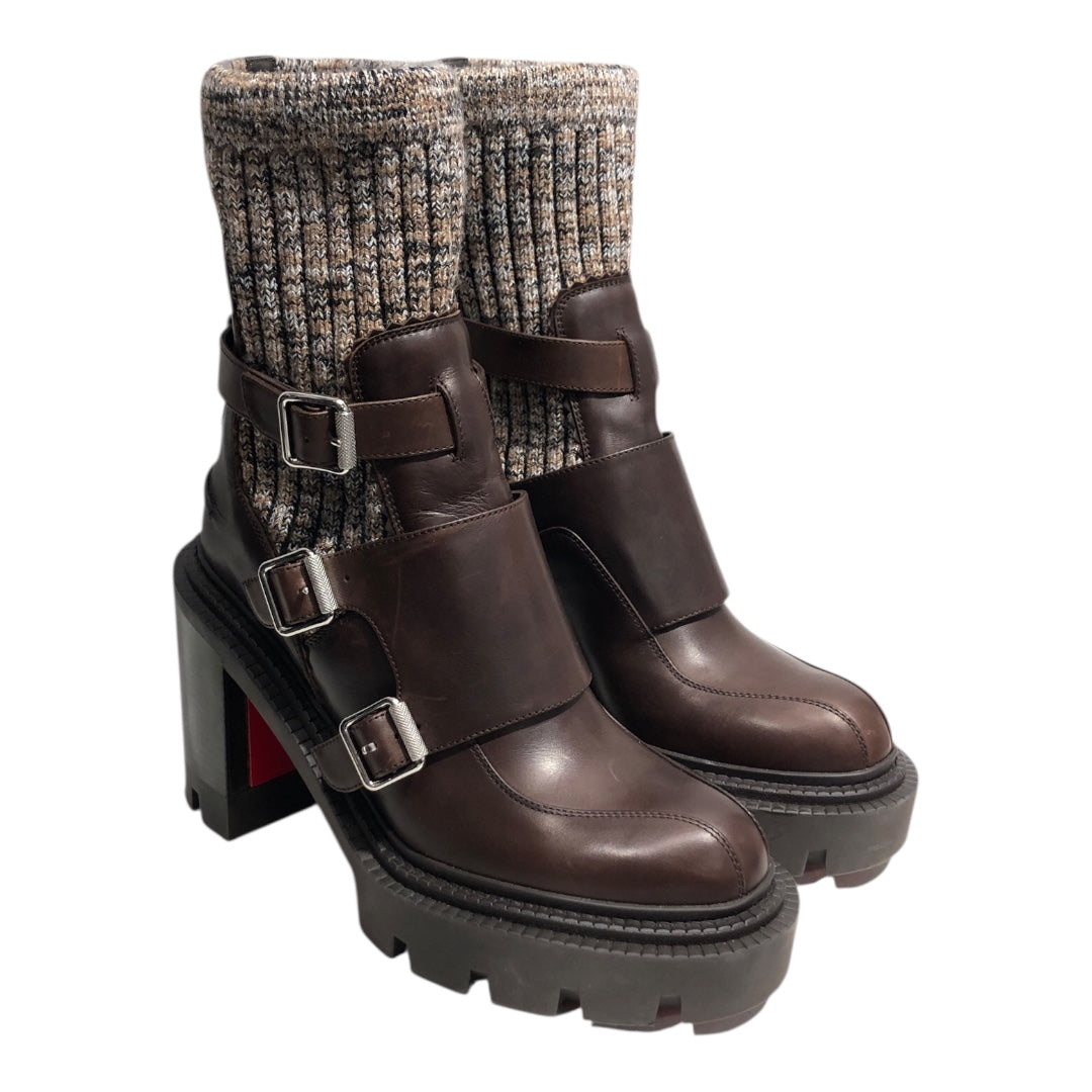 Christian Louboutin/Shoes/EU 39/Leather/BRW/cortinetta college heel boots view 1