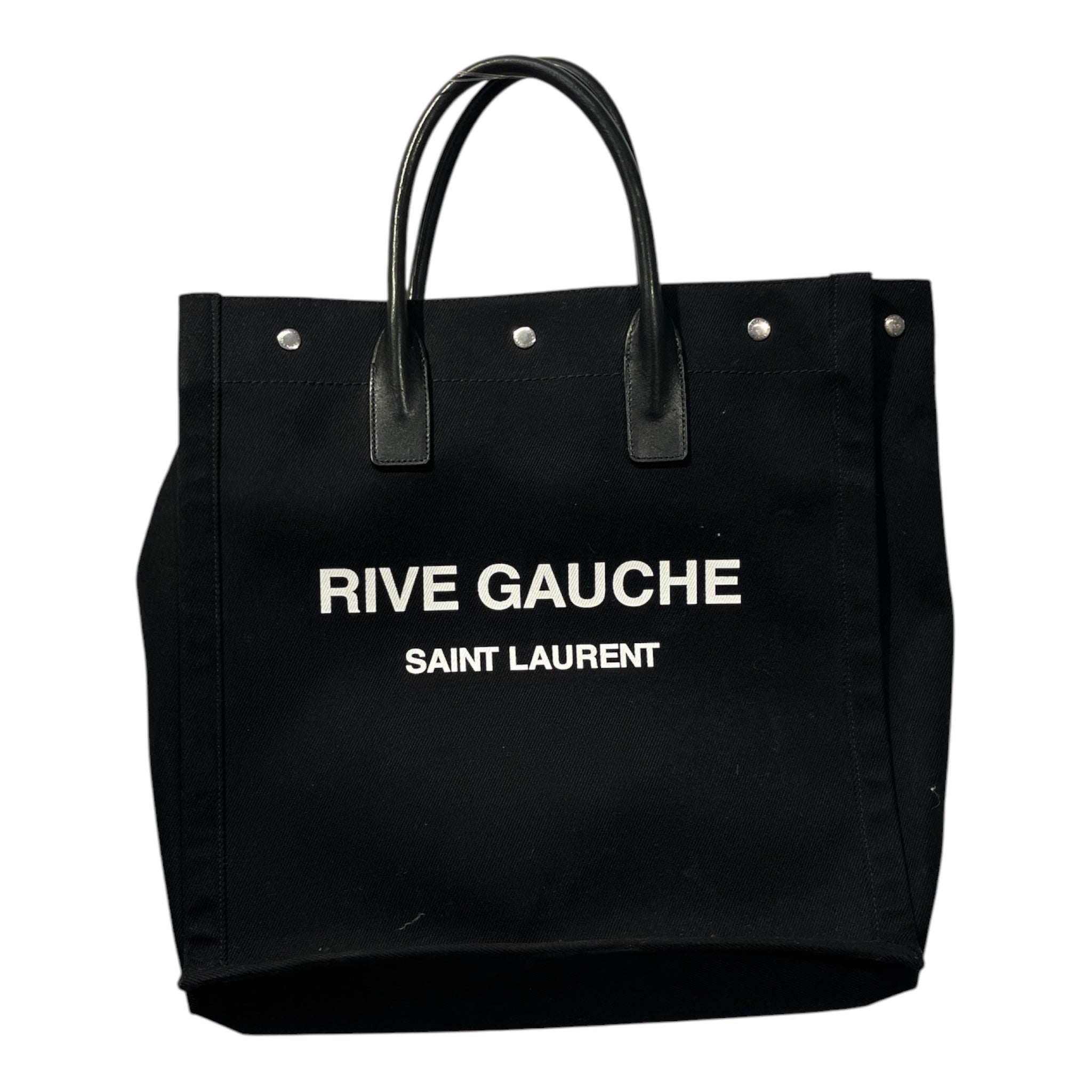 YVES SAINT LAURENT rive gauche/Tote Bag/Cotton/BLK/NORTH/SOUTH CANVAS TOTE view 1