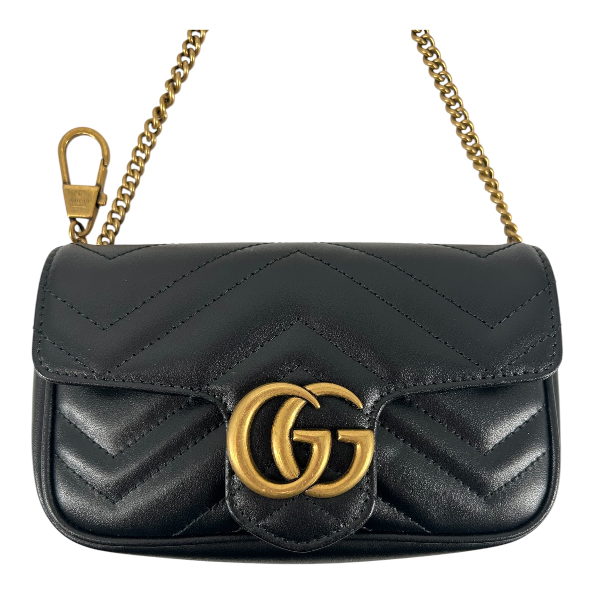 GUCCI/Cross Body Bag/Leather/BLK/GOLDHRDWARE/LONGSTRAP/HEARTBCK view 6