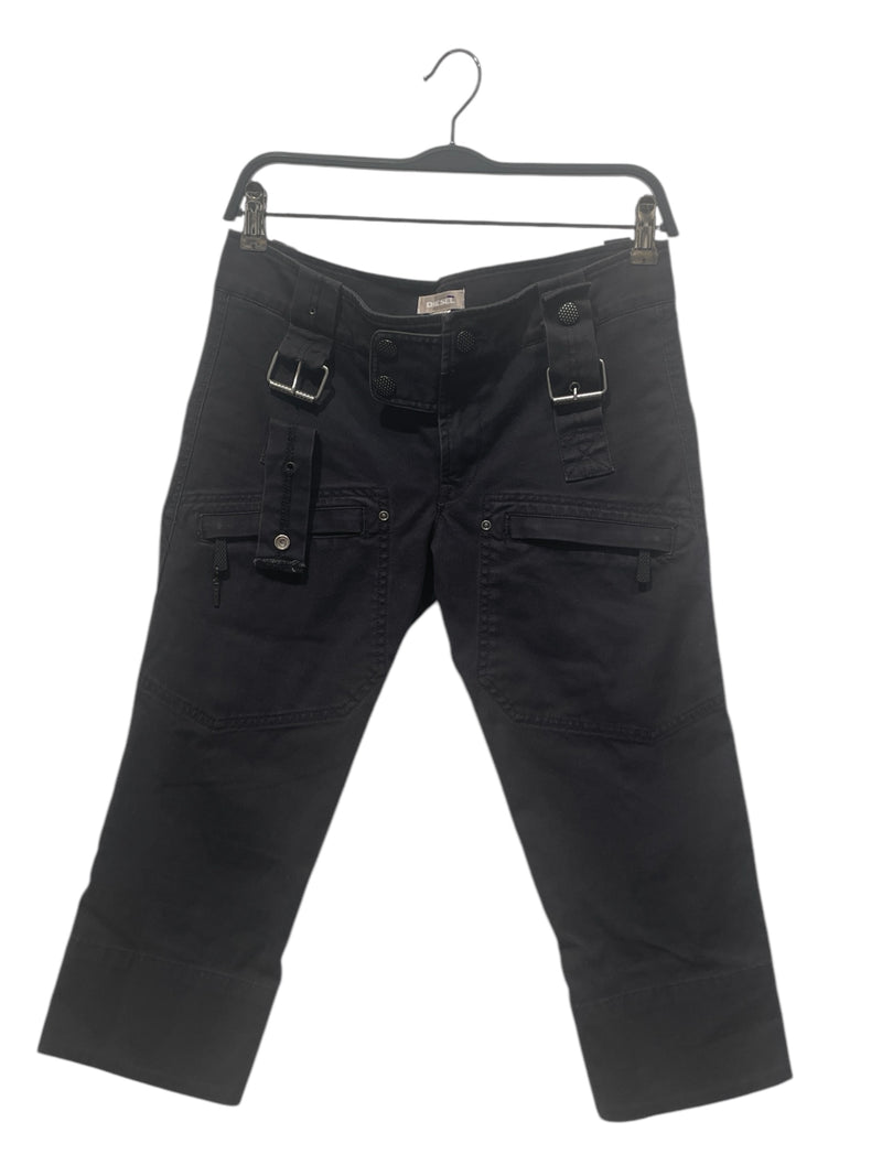 DIESEL/Shorts/27/Cotton/BLK/Big Buckle - Below The Knee
