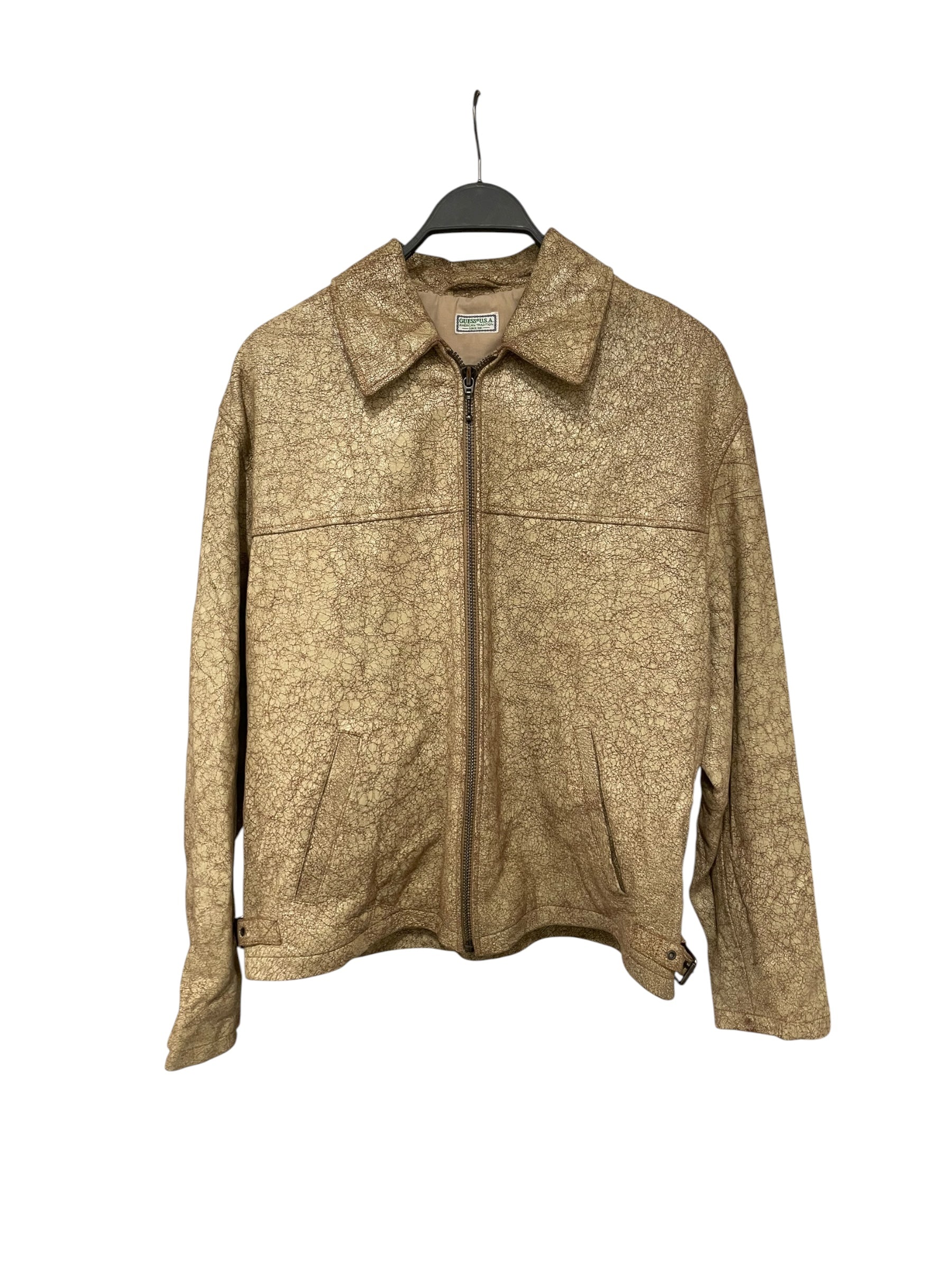GUESS/Leather Jkt/M/Leather/BEG/CRACKED LEATHER view 1