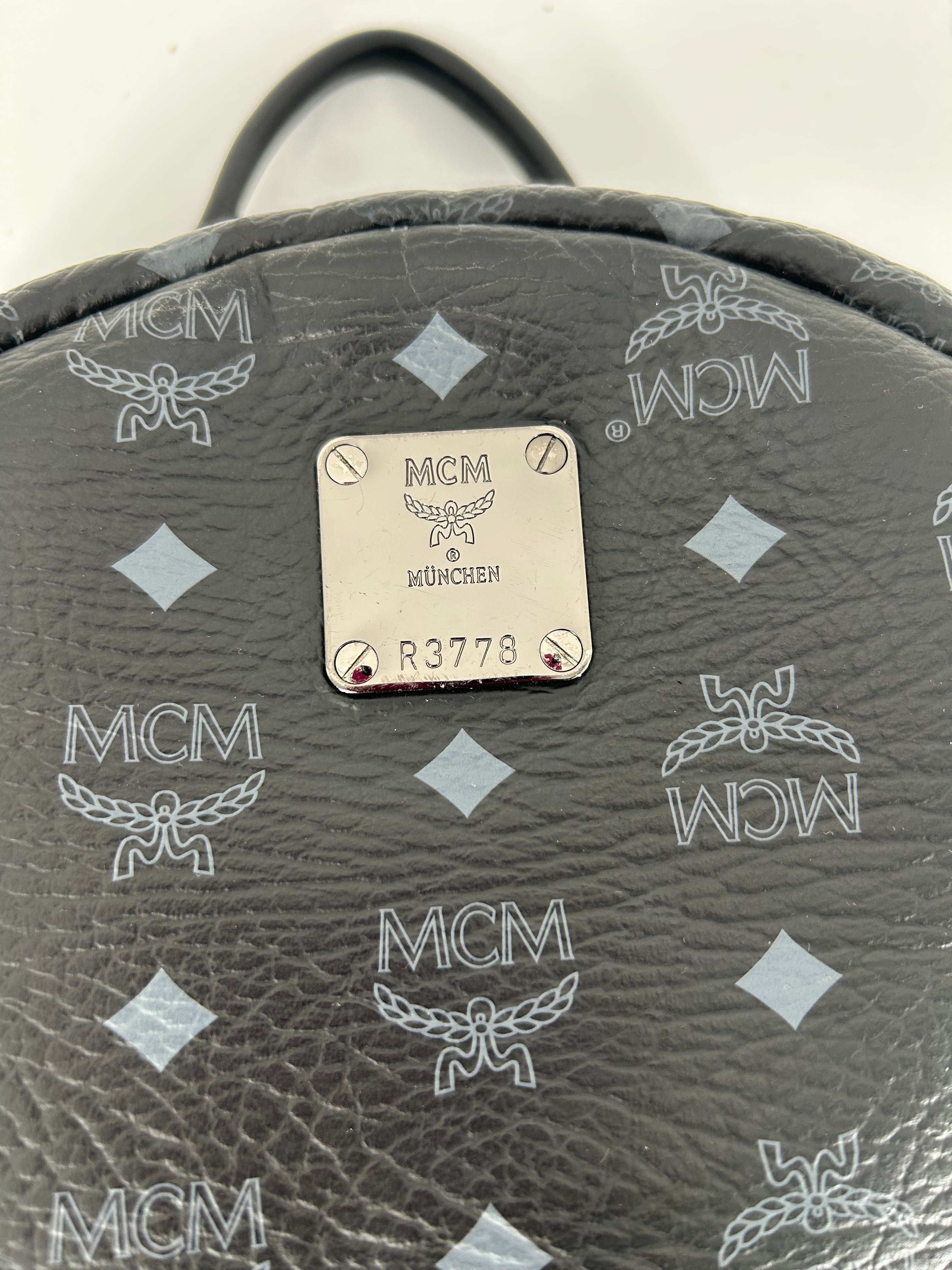 MCM/Backpack/Monogram/Leather/BLK/SILVER PLAQUE view 5