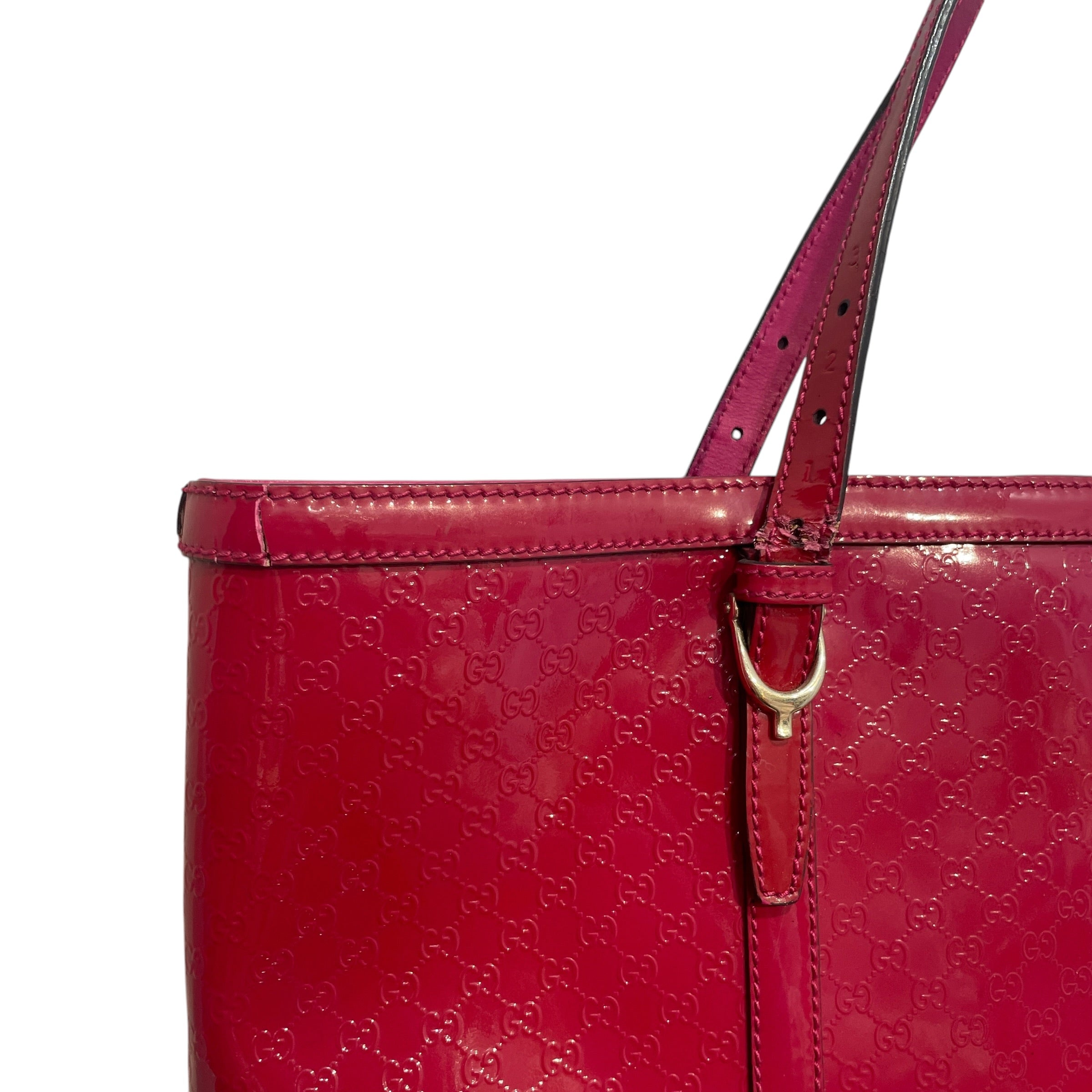 GUCCI/Tote Bag/Monogram/Leather/PNK/Patent Microguccissima Tote view 5
