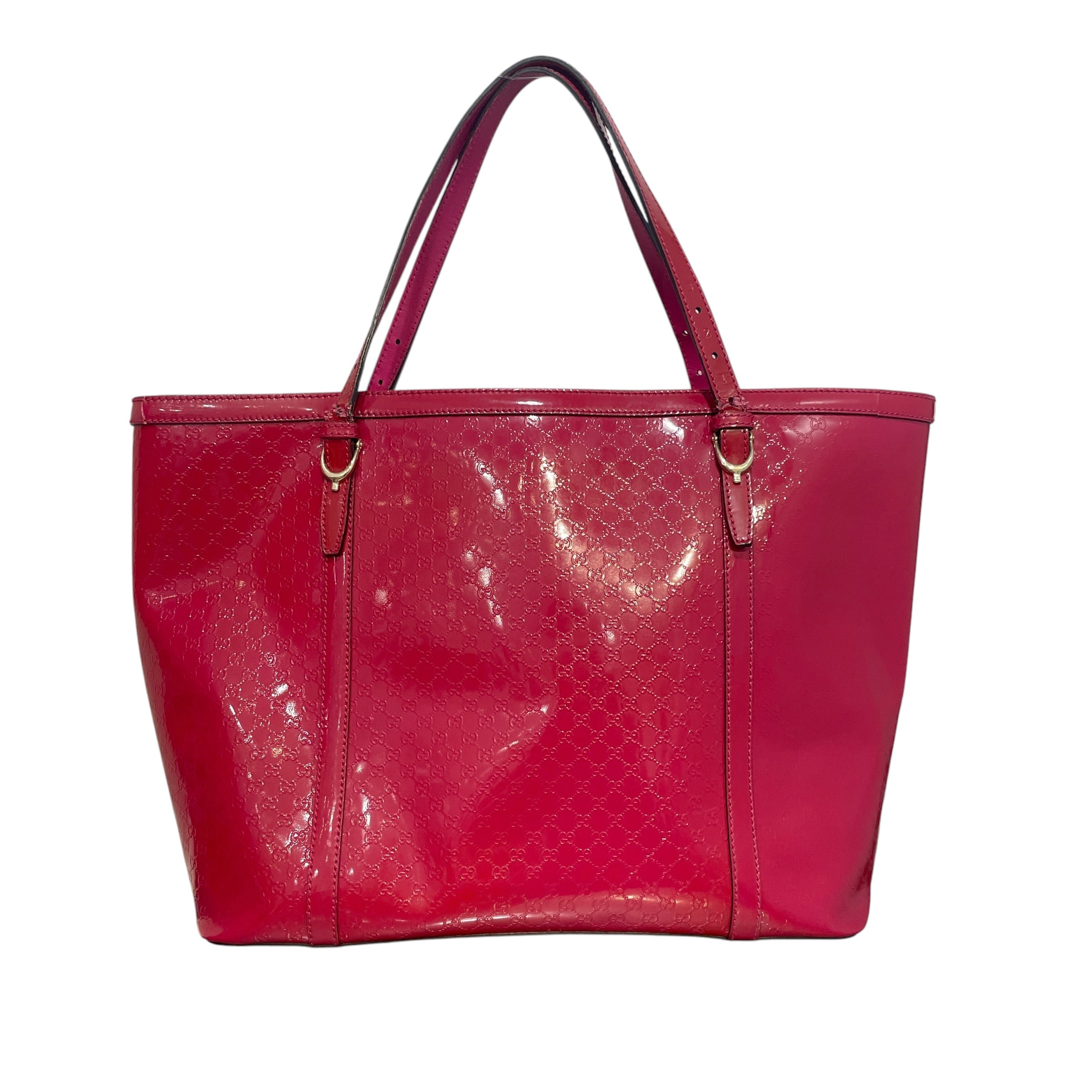 GUCCI/Tote Bag/Monogram/Leather/PNK/Patent Microguccissima Tote view 1
