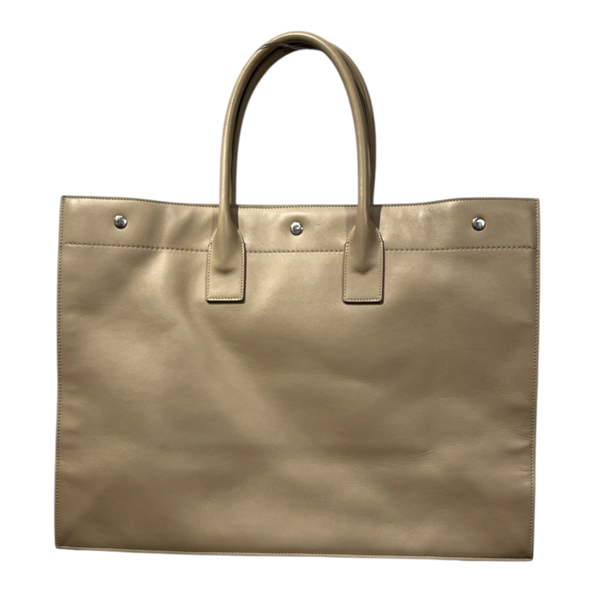 YVES SAINT LAURENT/Tote Bag/Leather/BEG/DEBOSSSED LOGO CALFSKIN view 2