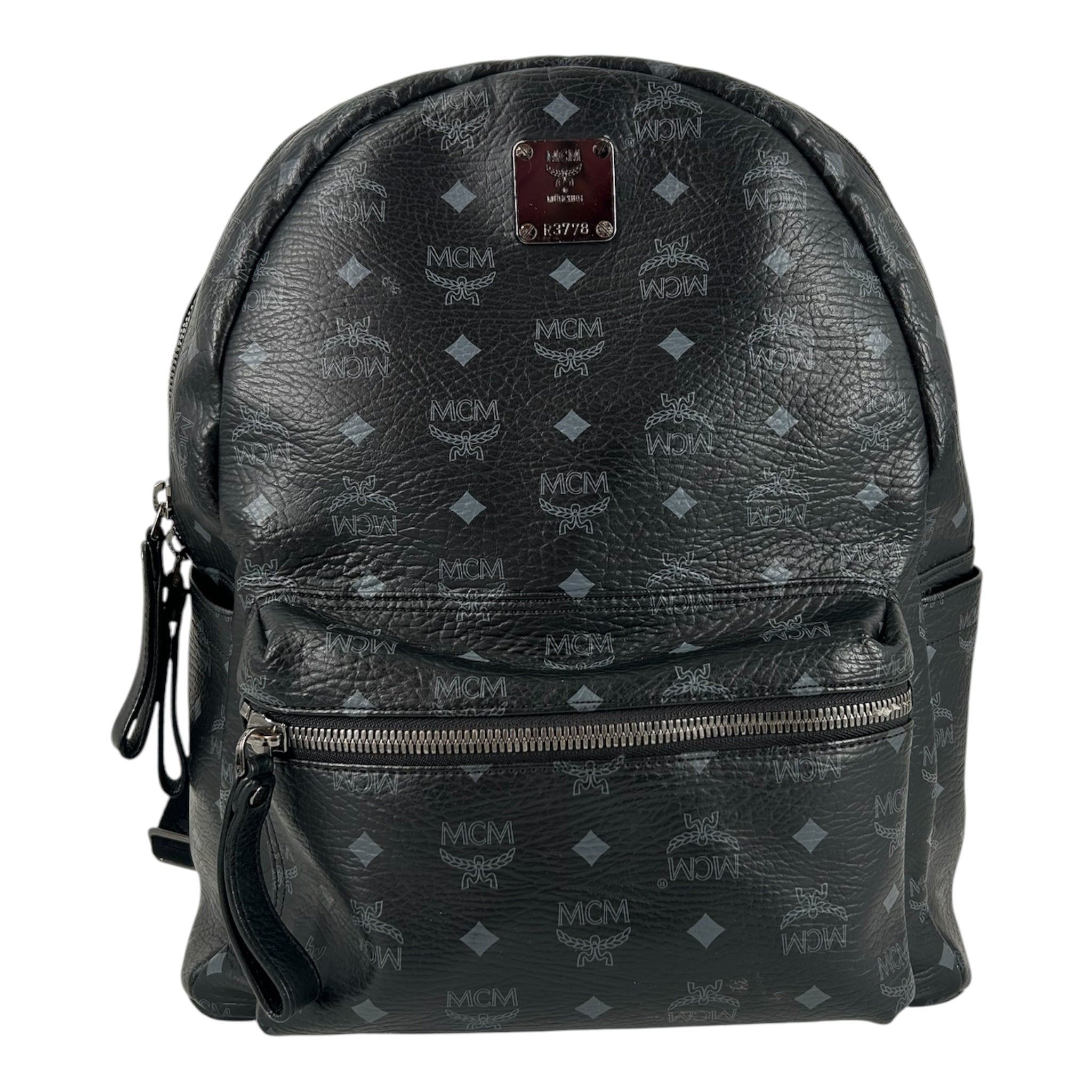 MCM/Backpack/Monogram/Leather/BLK/SILVER PLAQUE view 1
