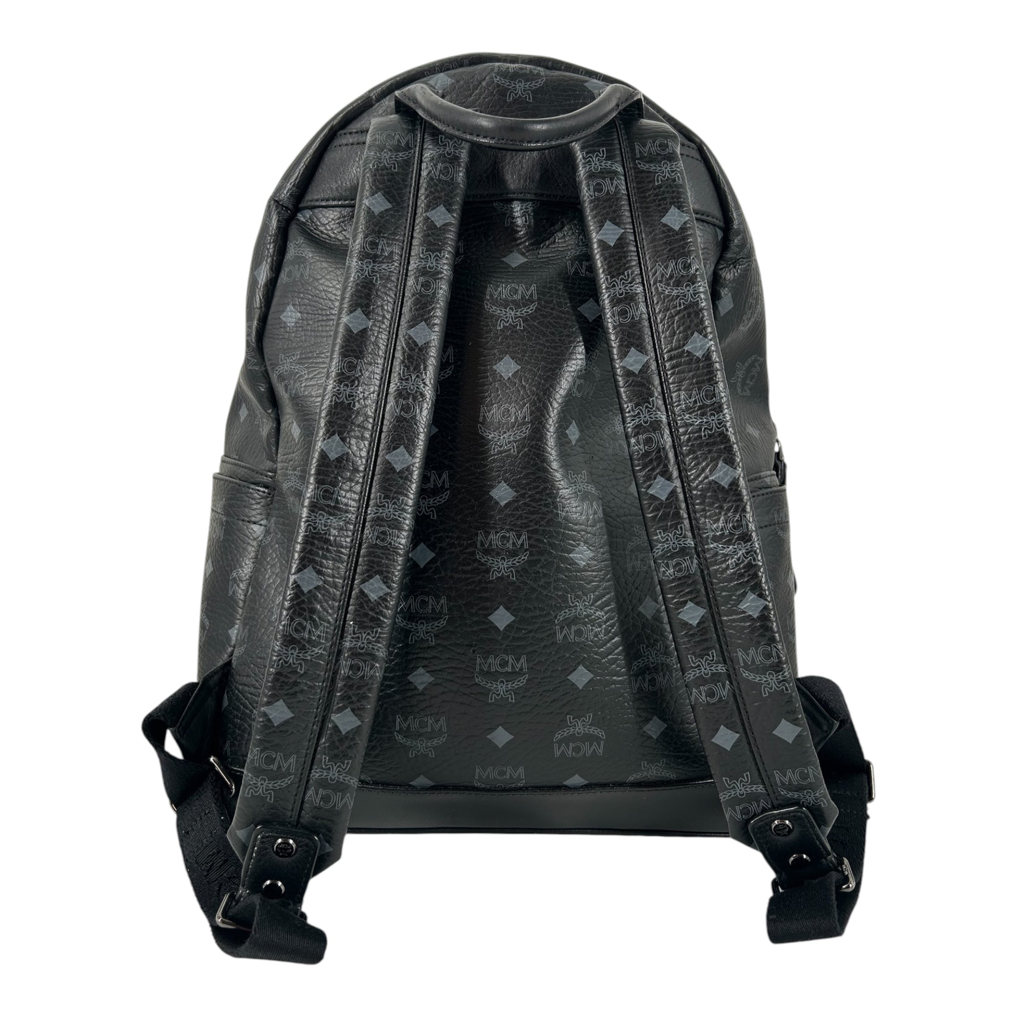 MCM/Backpack/Monogram/Leather/BLK/SILVER PLAQUE view 2