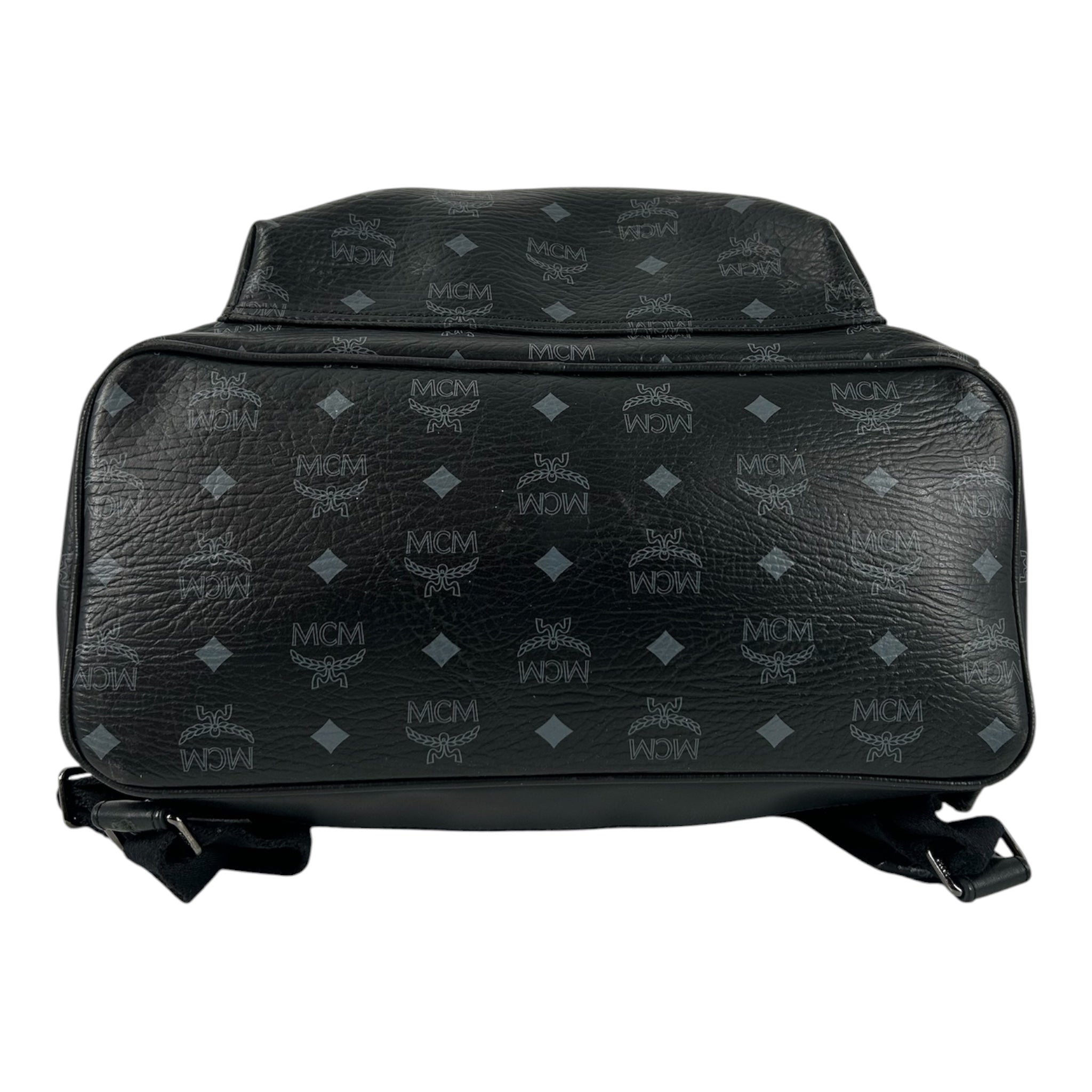 MCM/Backpack/Monogram/Leather/BLK/SILVER PLAQUE view 3