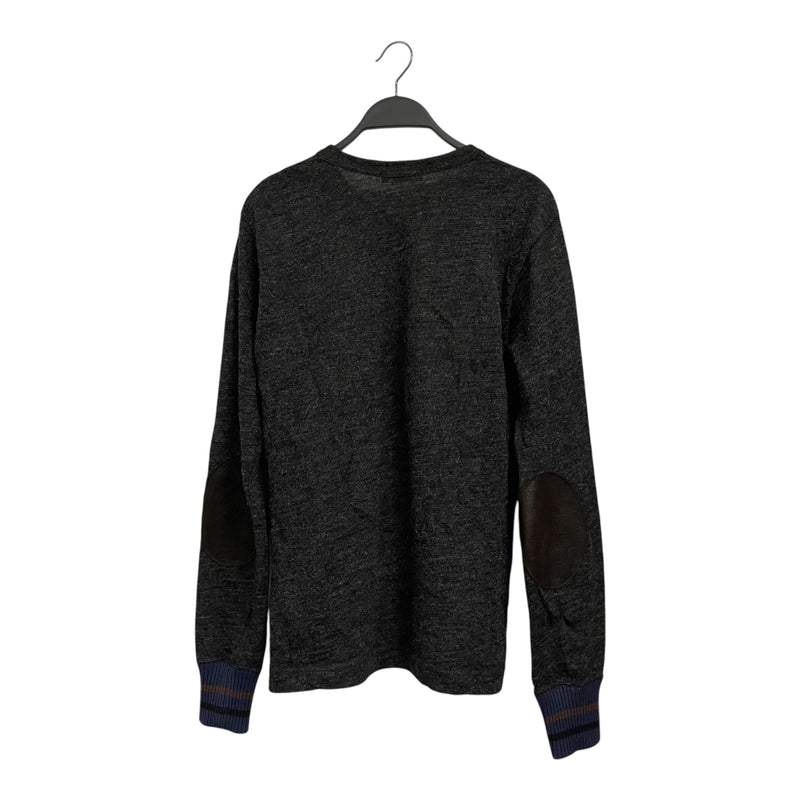 COMME des GARCONS HOMME PLUS/Sweater/Stripe/Alpaca/GRY/2004 PNK/GRN/BLU CHEST STRIPE