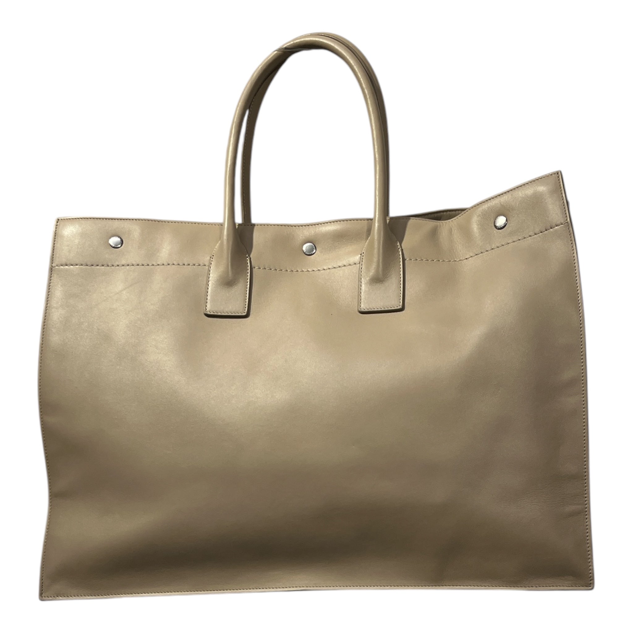 YVES SAINT LAURENT/Tote Bag/Leather/BEG/DEBOSSSED LOGO CALFSKIN view 2