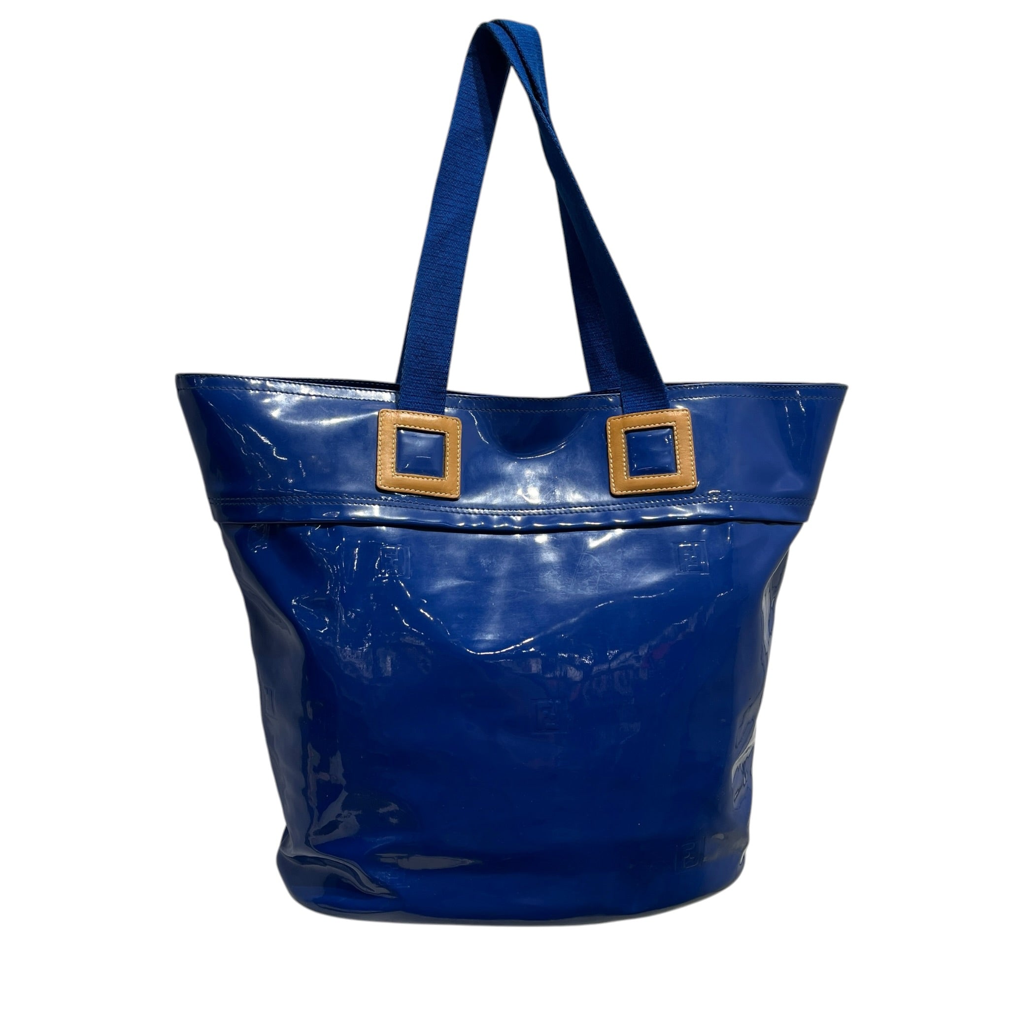 FENDI/Tote Bag/Leather/BLU/PATENT/BUCKET/BRW ACCENT view 2