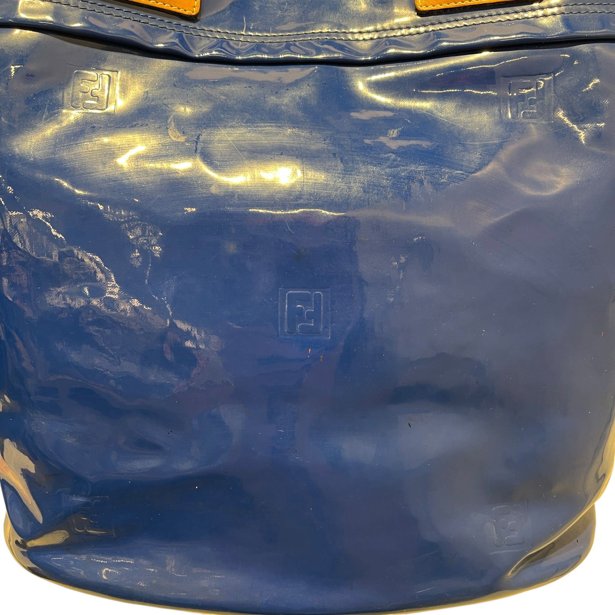 FENDI/Tote Bag/Leather/BLU/PATENT/BUCKET/BRW ACCENT view 7