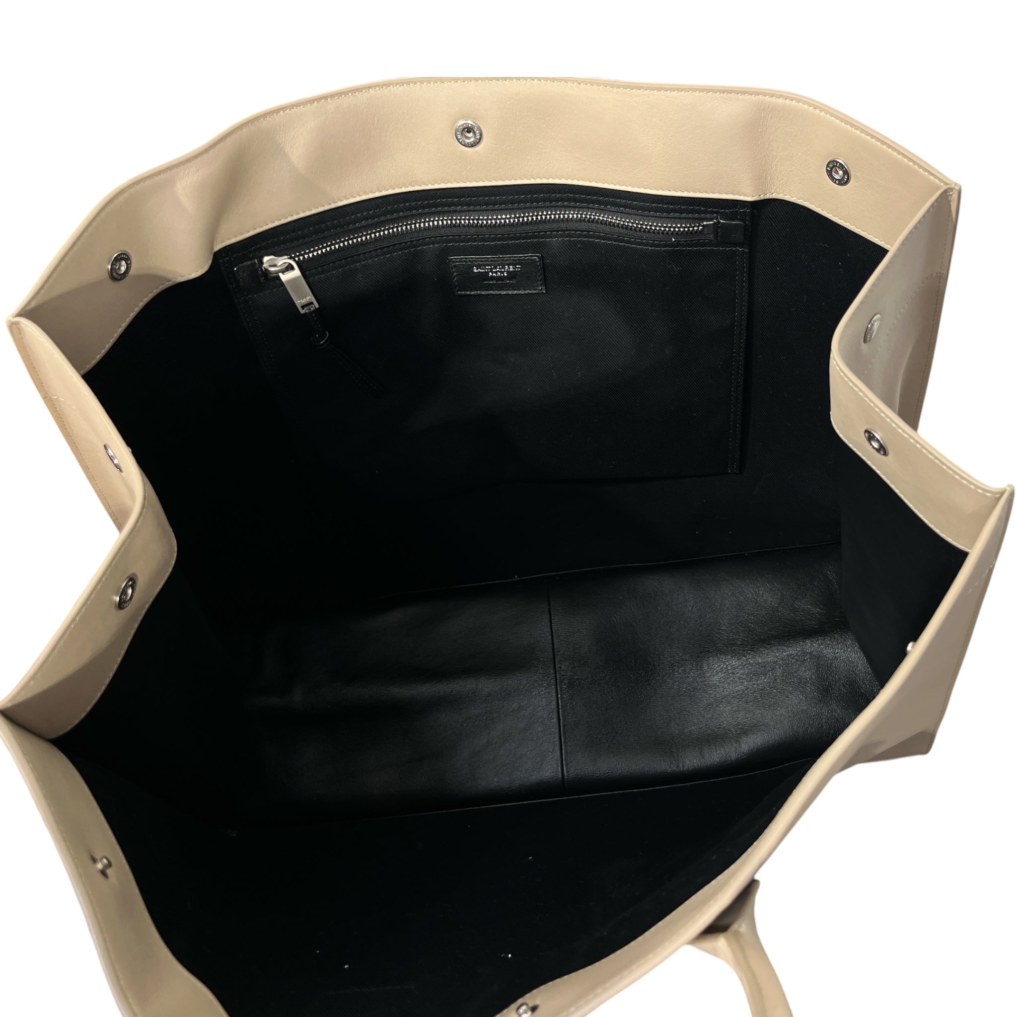 YVES SAINT LAURENT/Tote Bag/Leather/BEG/DEBOSSSED LOGO CALFSKIN view 4