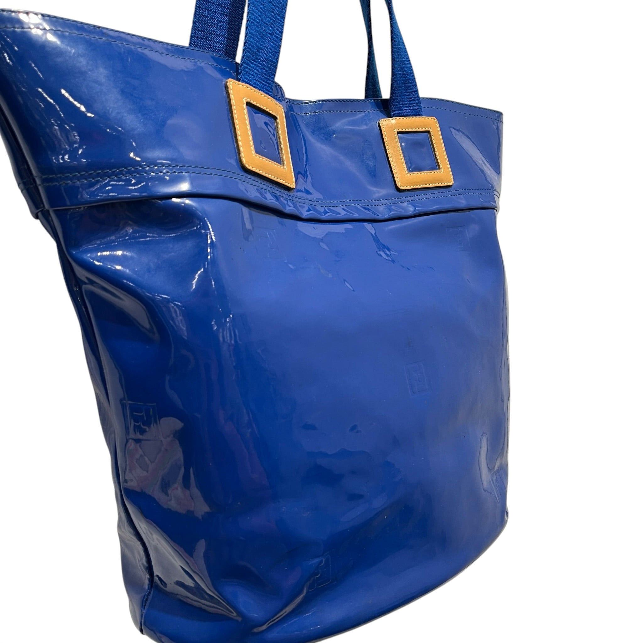 FENDI/Tote Bag/Leather/BLU/PATENT/BUCKET/BRW ACCENT view 6