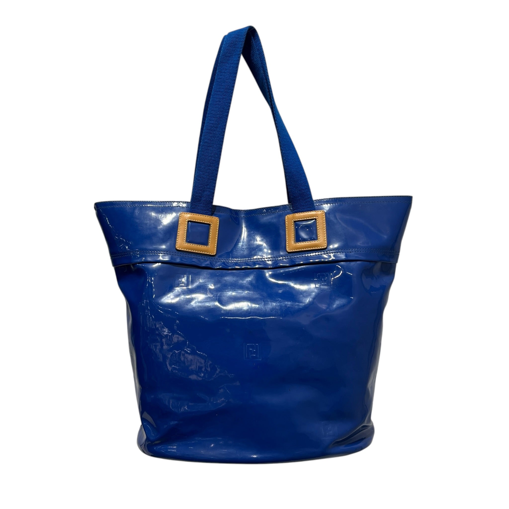 FENDI/Tote Bag/Leather/BLU/PATENT/BUCKET/BRW ACCENT view 1