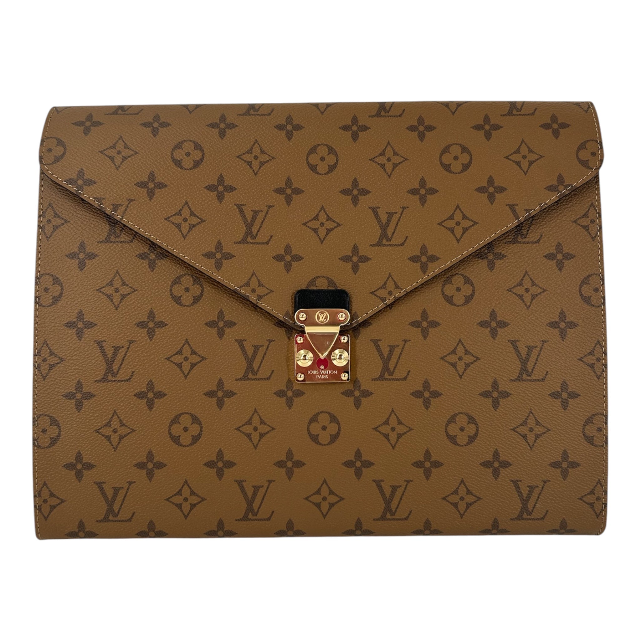 LOUIS VUITTON/Bag/Monogram/Leather/BRW/REVERSE MARK FOLDER view 1