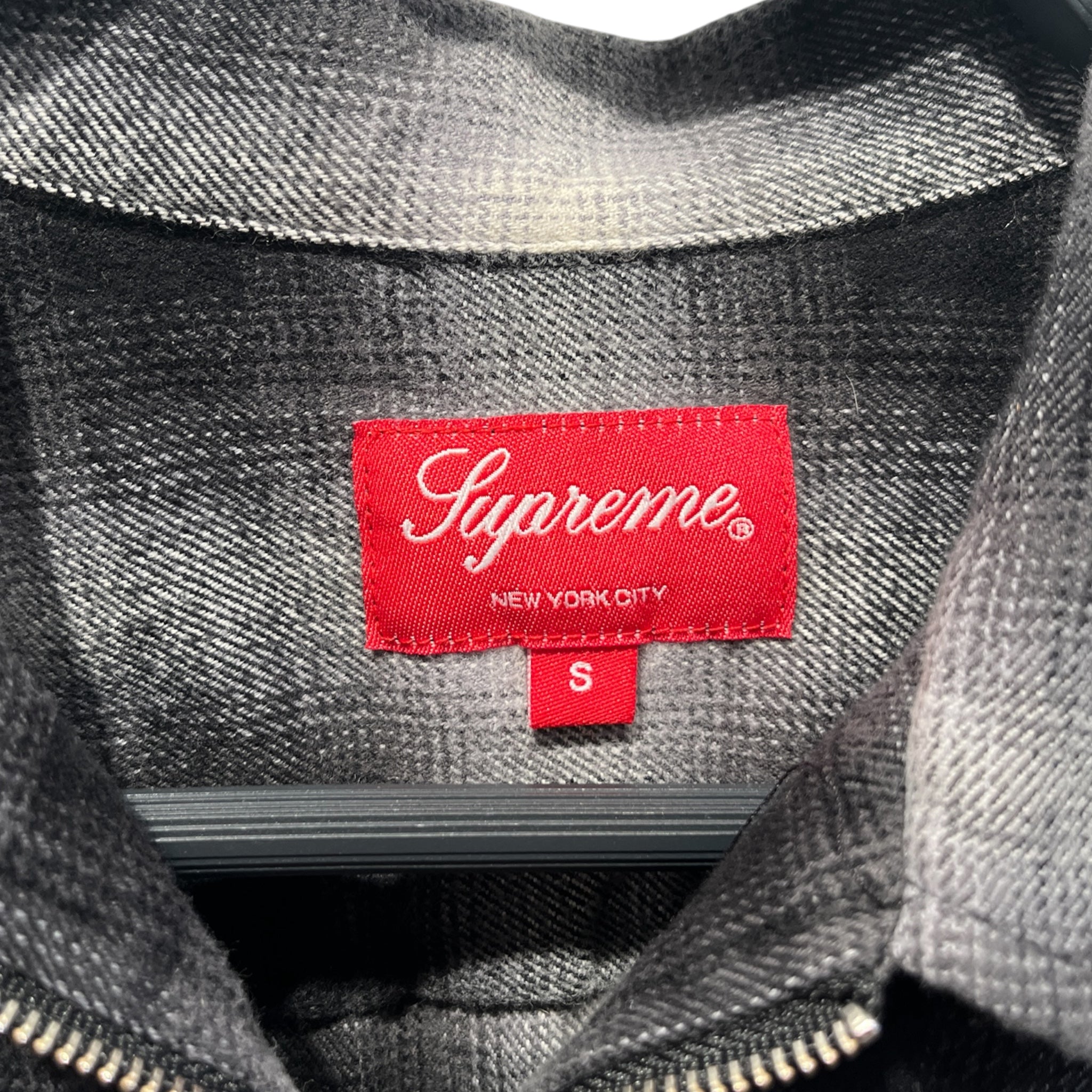 Supreme/Flannel Shirt/S/Plaid/Cotton/GRY/silver zipper flannel/ view 3