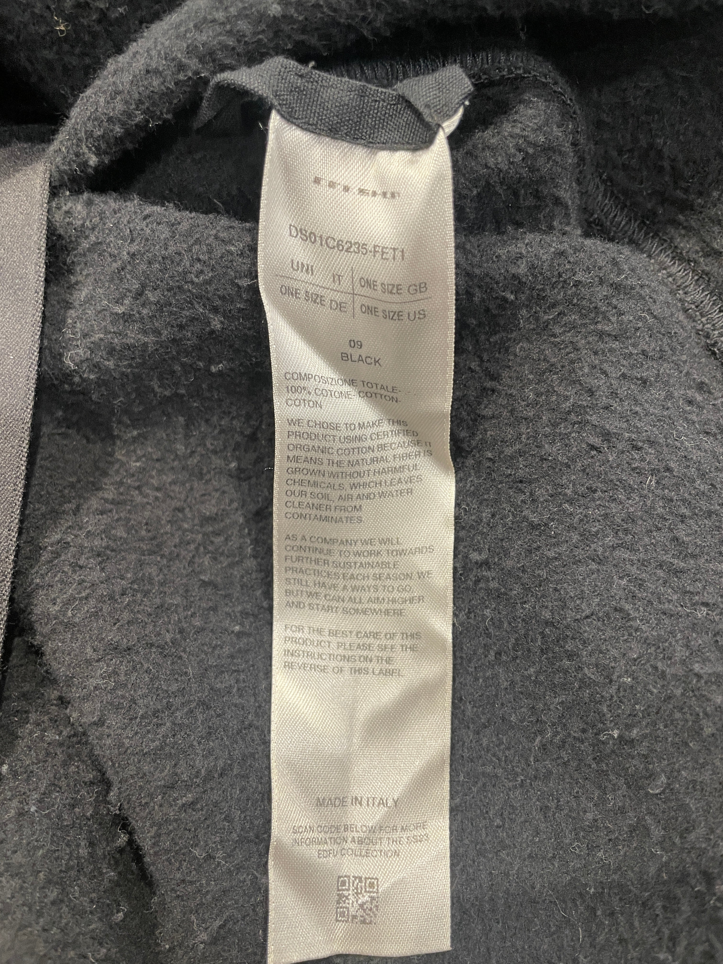 RICK OWENS DRKSHDW/Sweatshirt/OS/Cotton/BLK/web style raw edge hem view 3