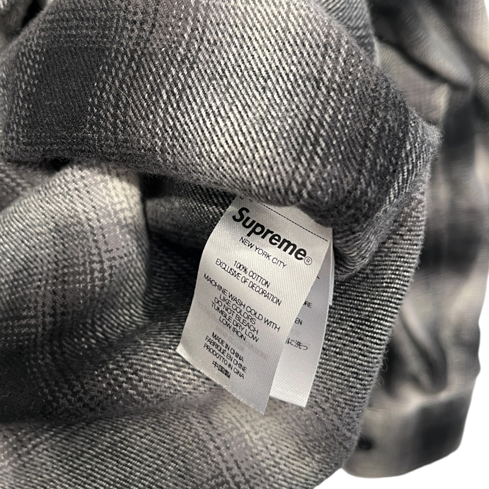 Supreme/Flannel Shirt/S/Plaid/Cotton/GRY/silver zipper flannel/ view 4