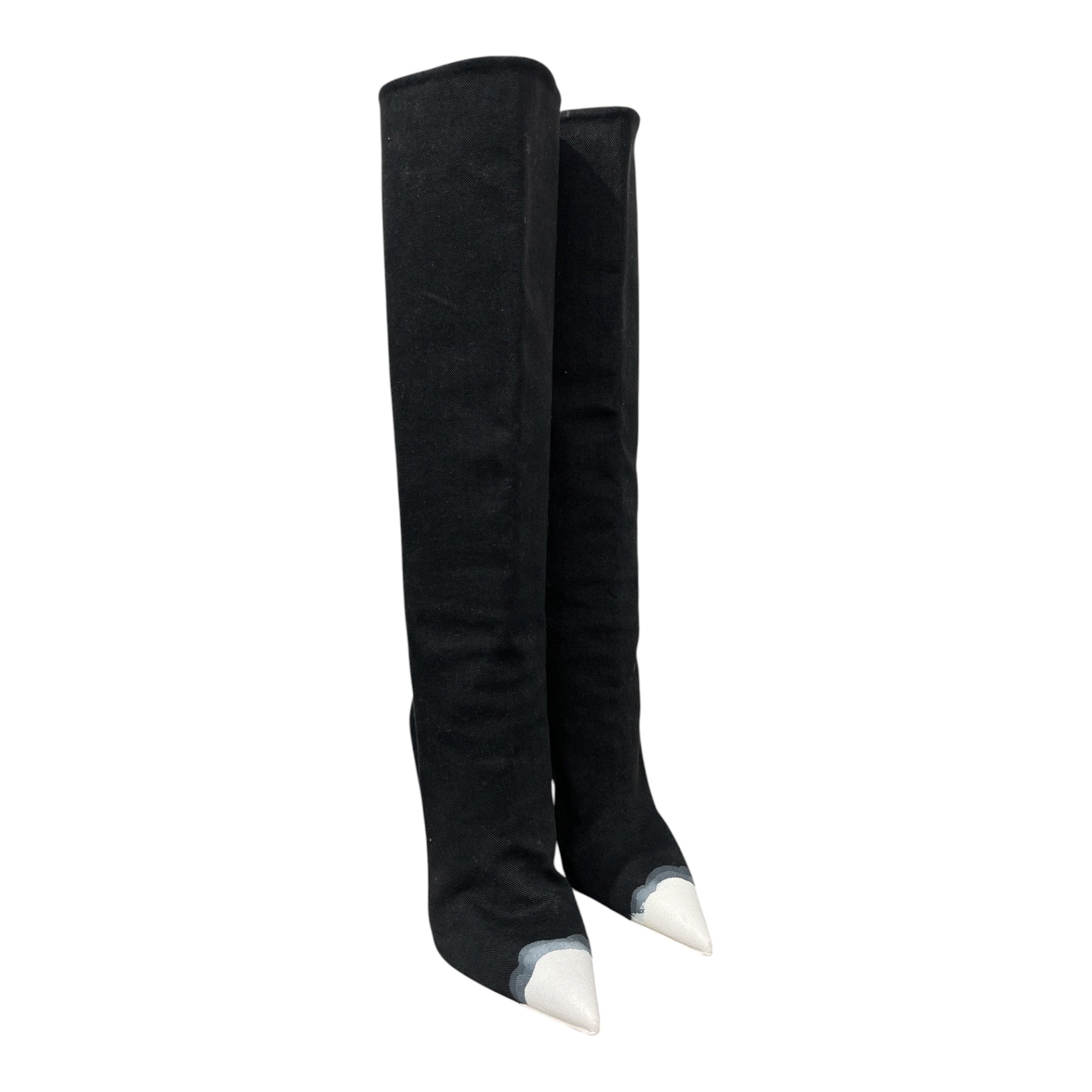 TOM FORD/Heels/EU 39/Cotton/BLK/KNEEHIGH-WHITETIPS view 1